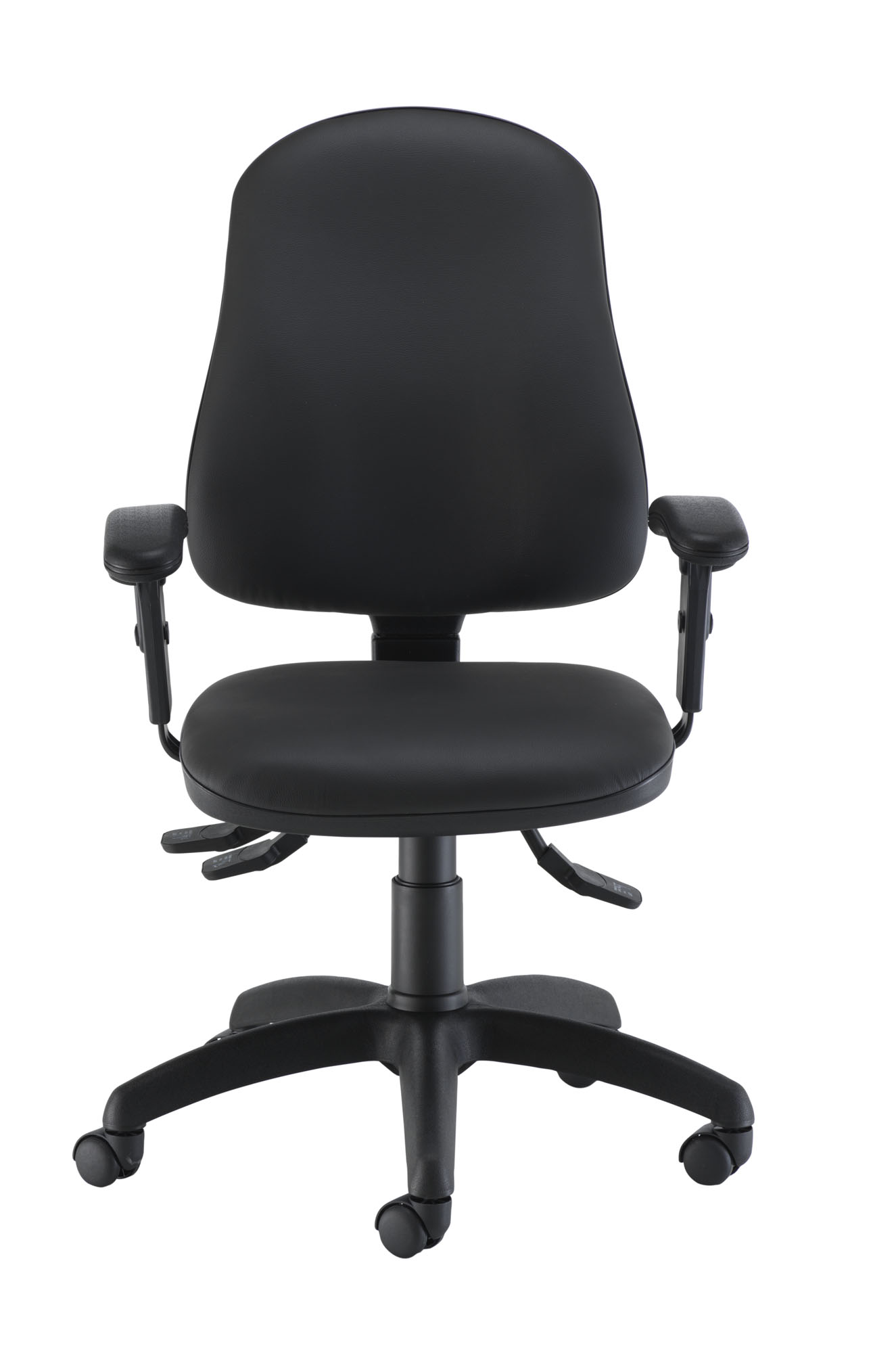 Calypso Ergo 2 Lever Office Chair with Lumbar Pump | Adjustable Arms | Black PU thumbnail 2
