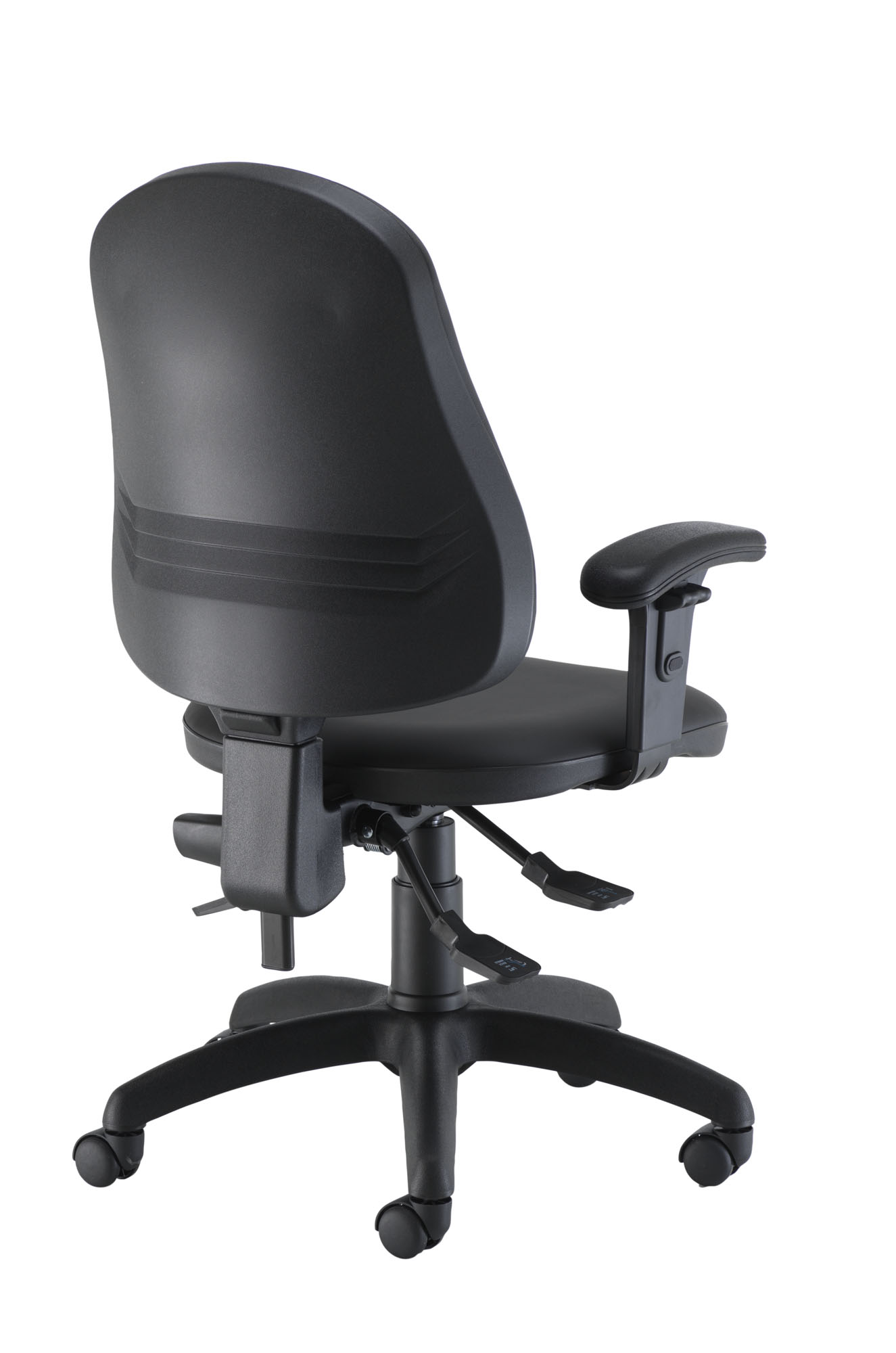 Calypso Ergo 2 Lever Office Chair with Lumbar Pump | Adjustable Arms | Black PU thumbnail 4