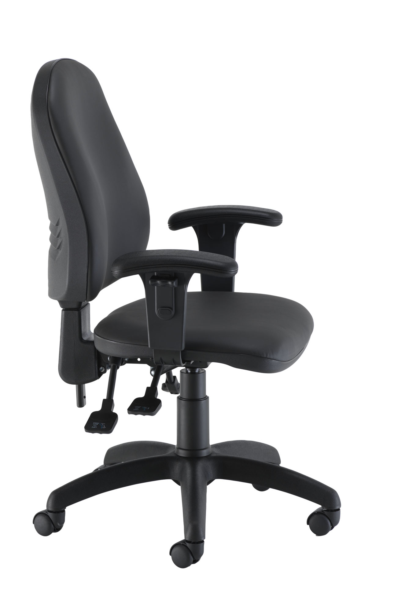 Calypso Ergo 2 Lever Office Chair with Lumbar Pump | Adjustable Arms | Black PU thumbnail 3