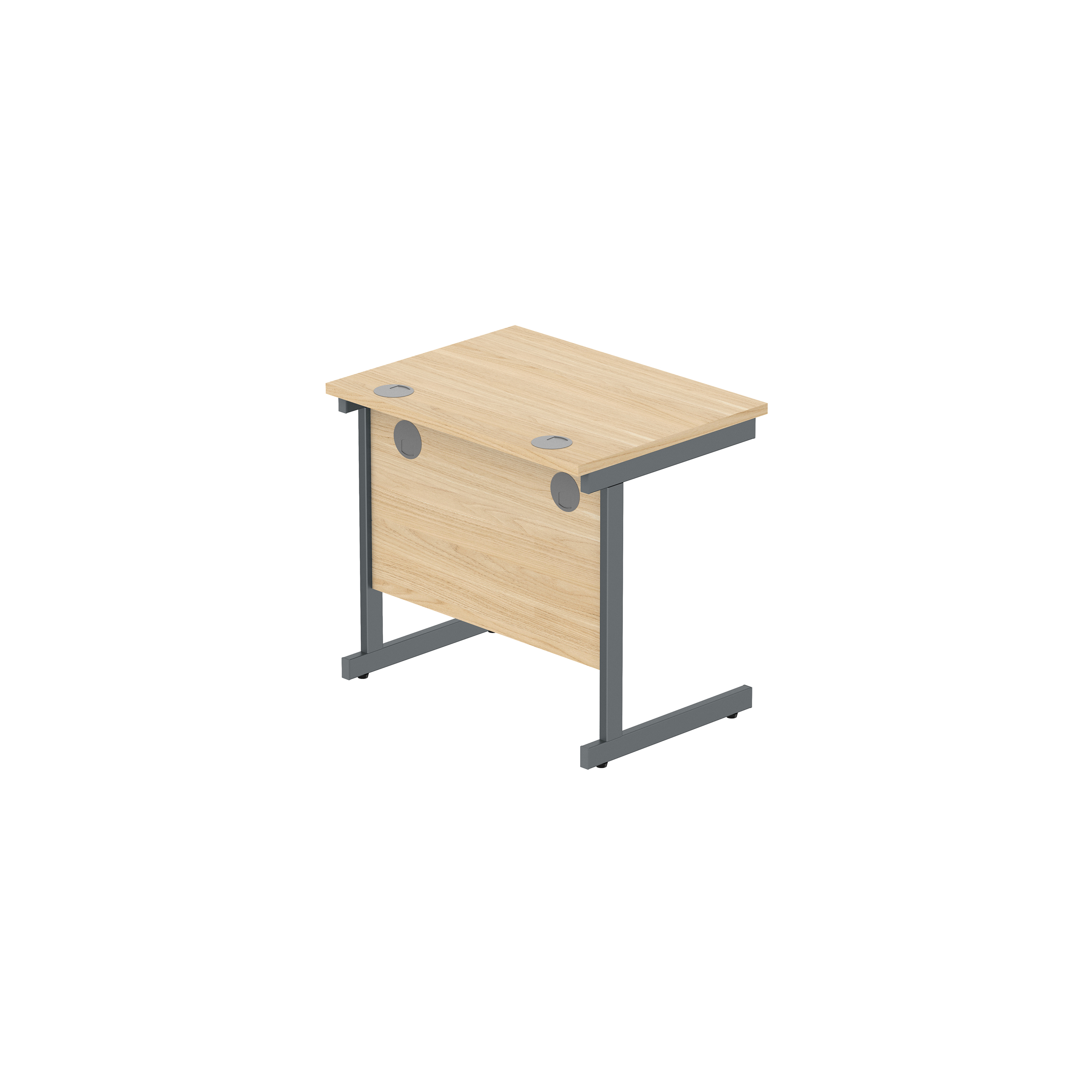 Office Rectangular Desk with Steel Single Upright Cantilever Frame (FSC) | 800X600 | Canadian Oak/Graphite thumbnail 6