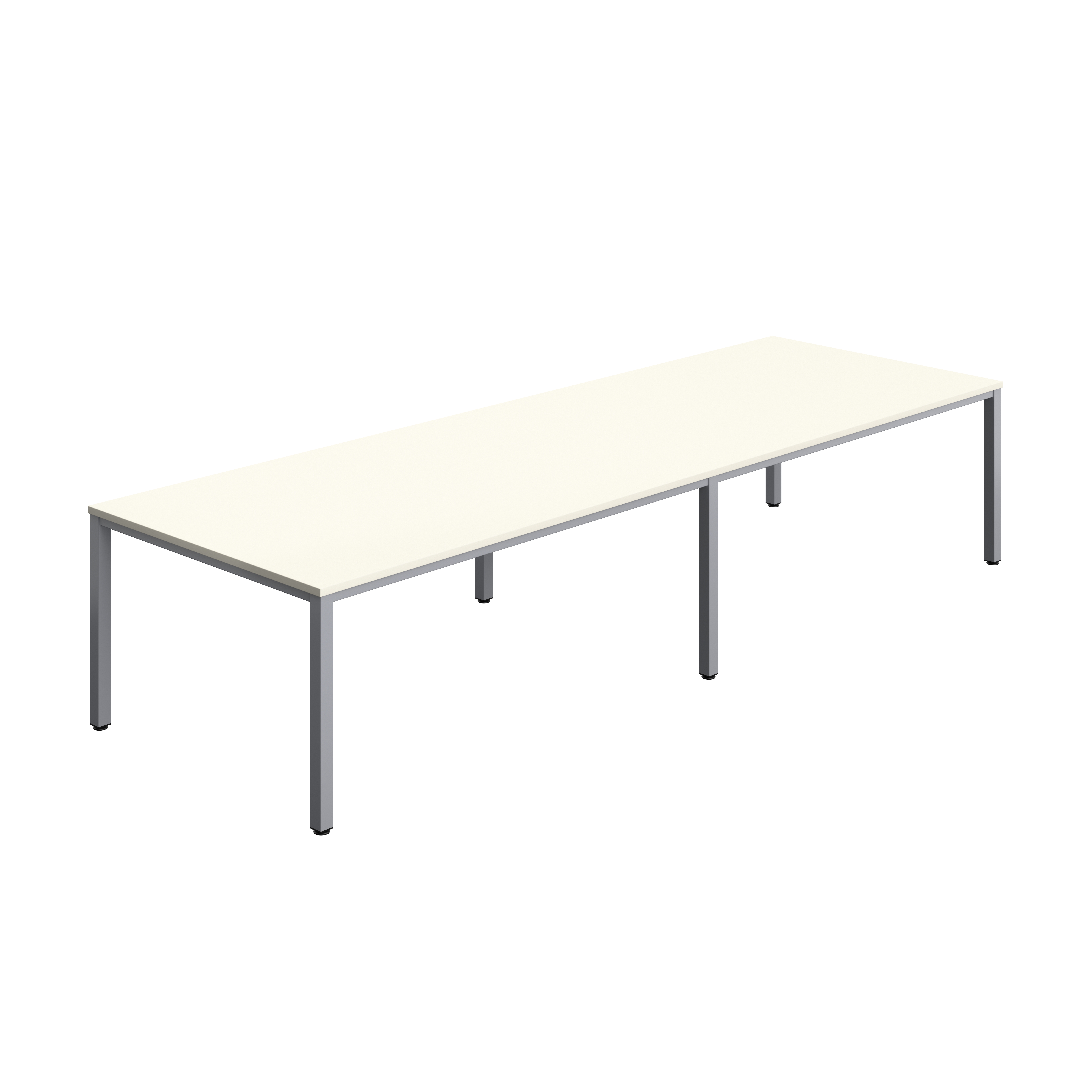 Fraction Infinity Rectangular Meeting Table (FSC) | 3600 X 1200 | White/Silver