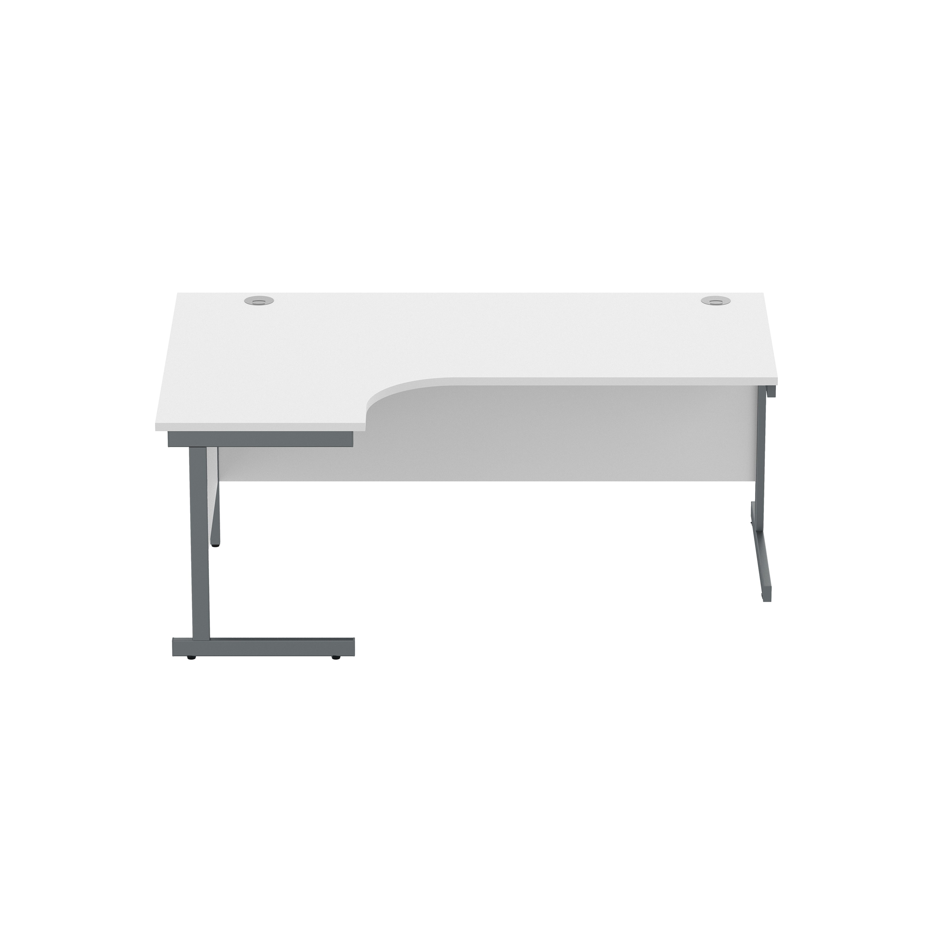 Office Left Hand Corner Desk with Steel Single Upright Cantilever Frame (FSC) | 1800X1200 | Arctic White/Graphite thumbnail 2