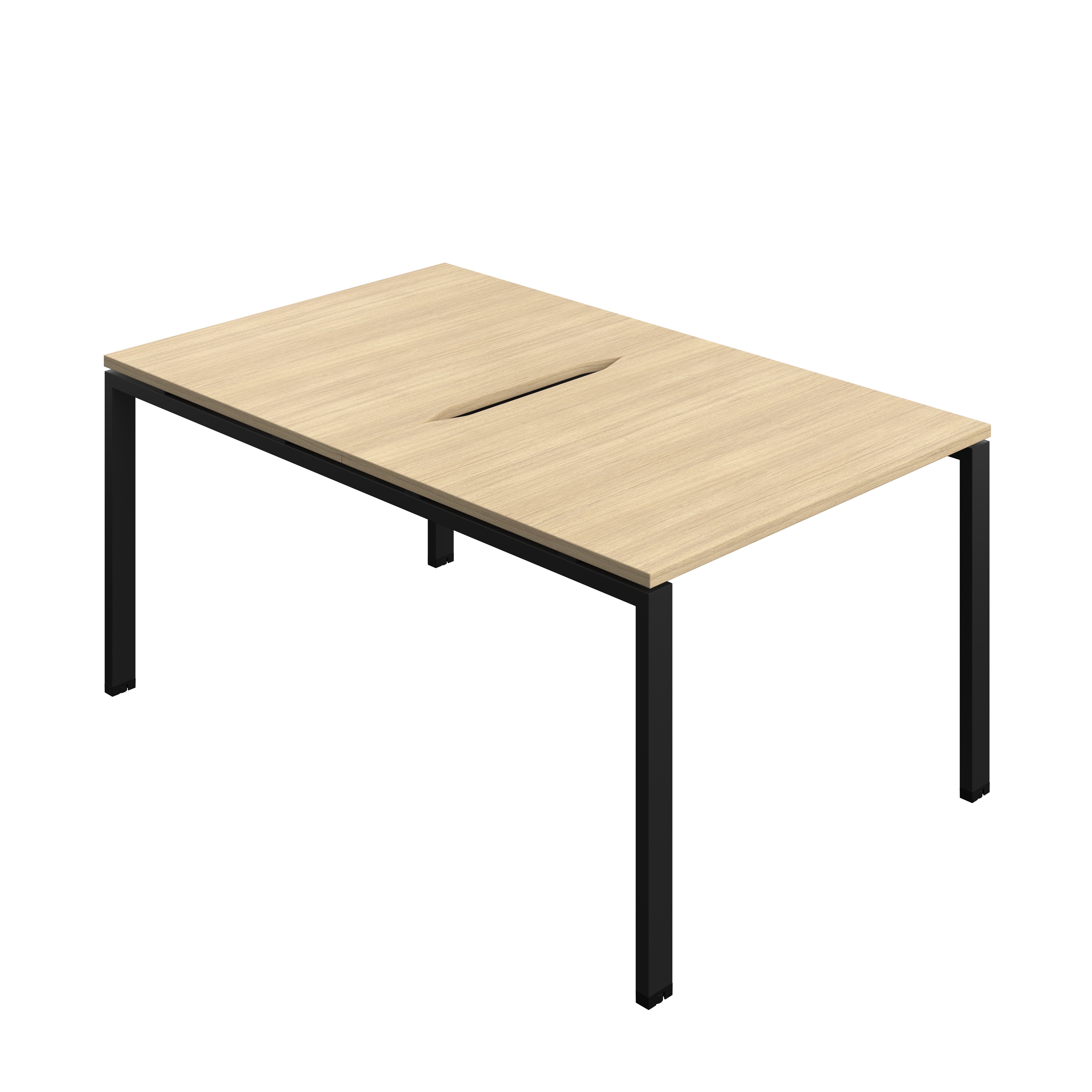 Synergy Bench with Cut Out: 2 Person (FSC) : Goal Post Leg : 1000 | 800 | Nova Oak/Black