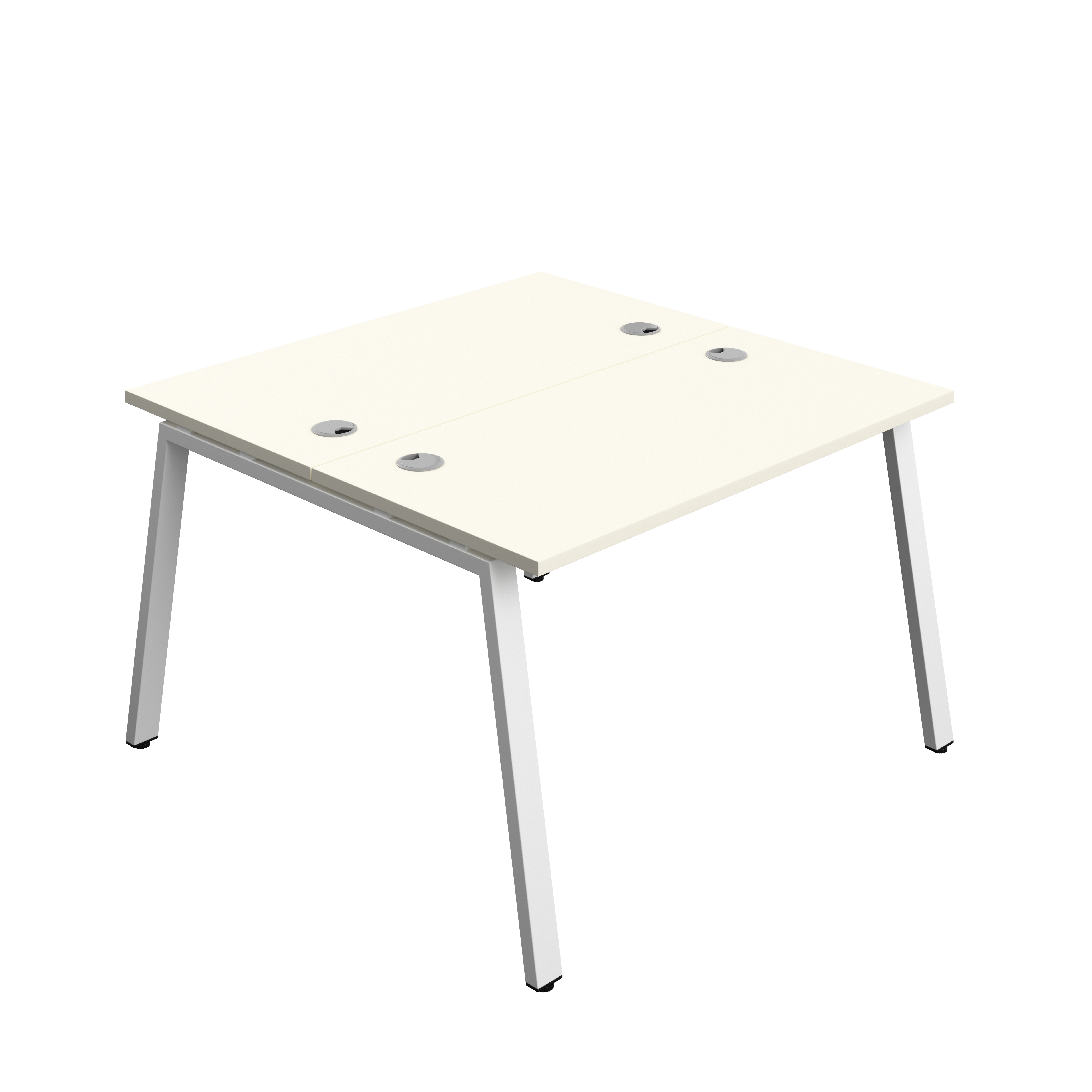 Synergy Bench with Cable Ports: 2 Person (FSC) : A-Frame Leg : 1200 | 600 | White/White