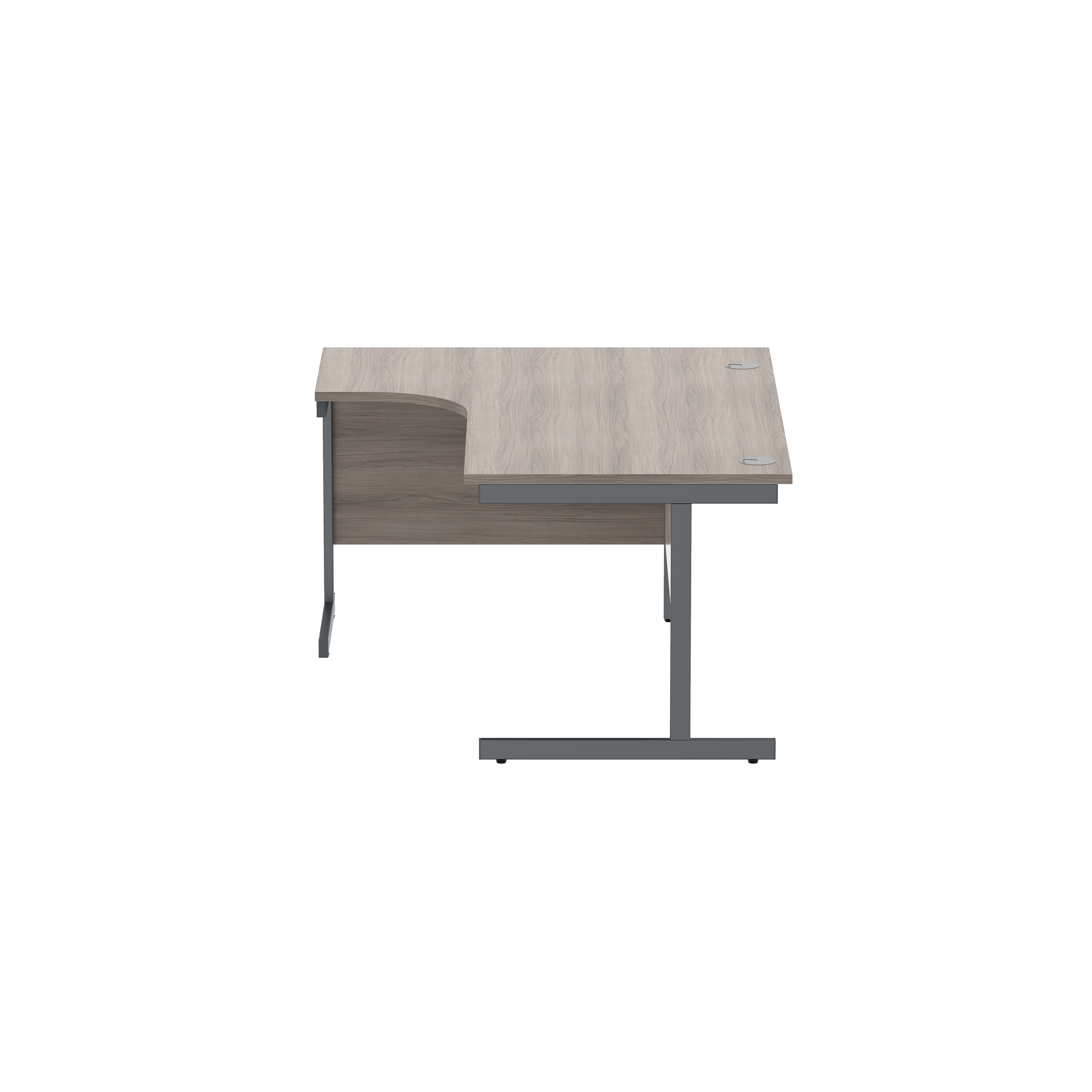 Office Left Hand Corner Desk with Steel Single Upright Cantilever Frame (FSC) | 1600X1200 | Alaskan Grey Oak/Graphite thumbnail 4