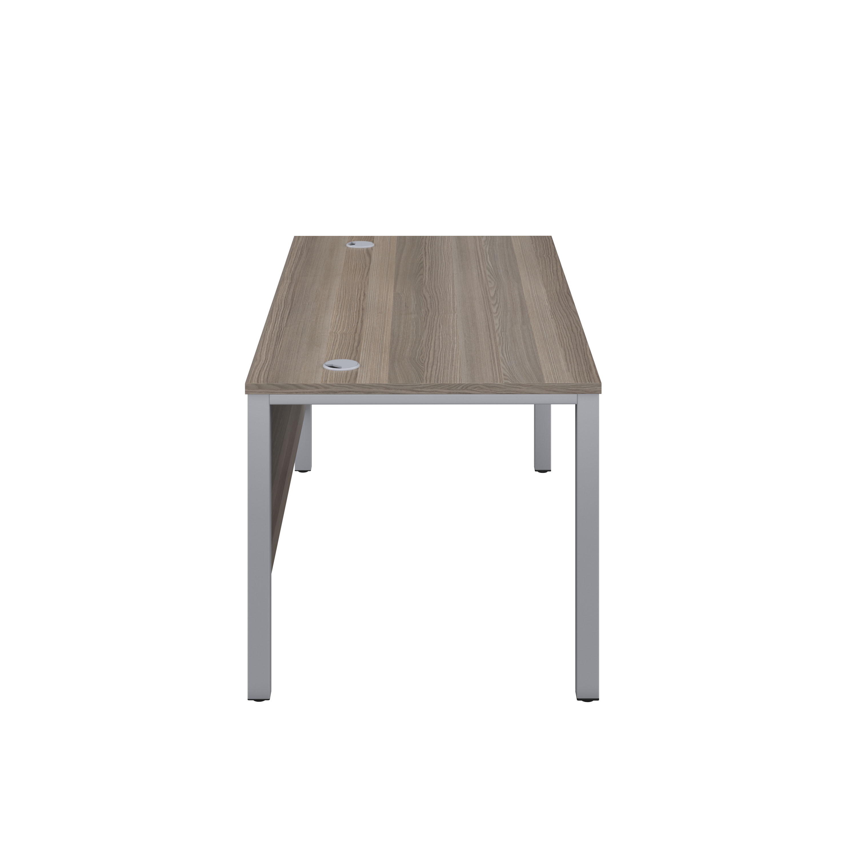 Goal Post Rectangular Desk (FSC) | 1600X600 | Grey Oak/Silver thumbnail 3