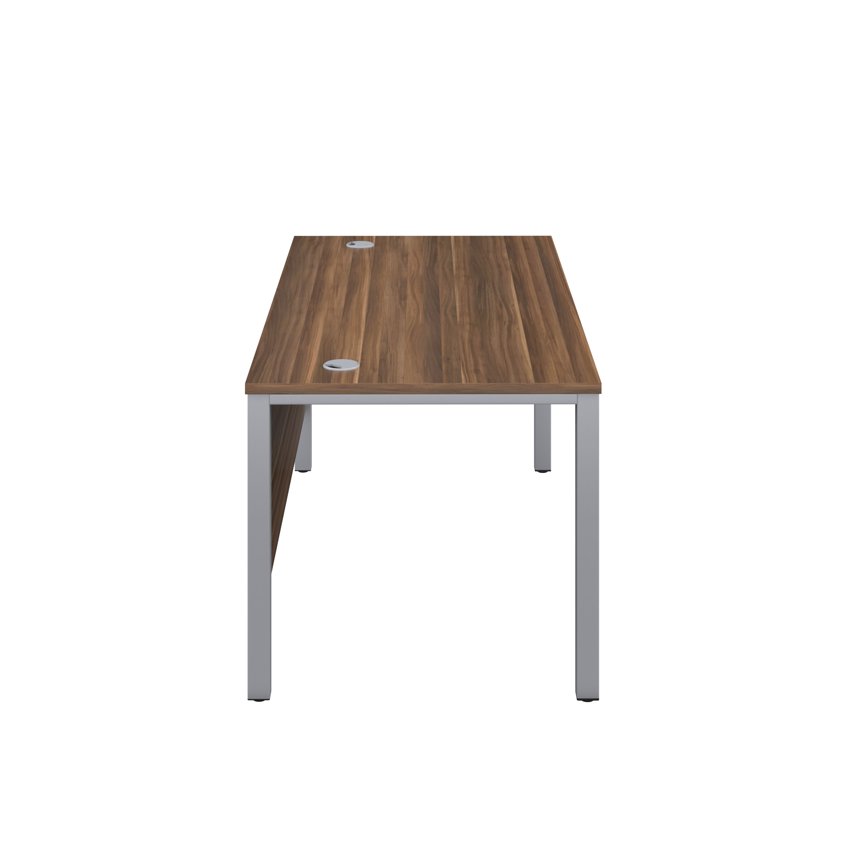 Goal Post Rectangular Desk (FSC) | 1600X600 | Dark Walnut/Silver thumbnail 3