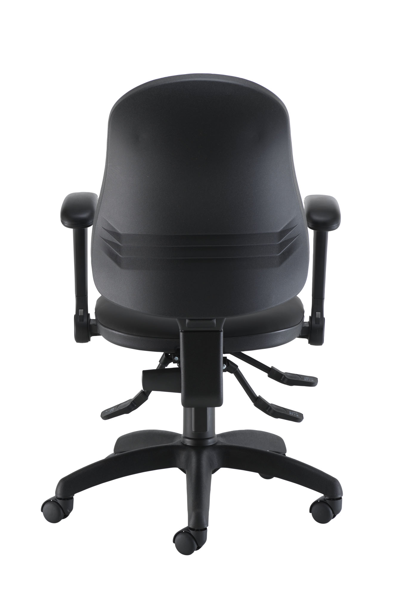 Calypso Ergo 2 Lever Office Chair with Lumbar Pump | Folding Arms | Black PU thumbnail 5