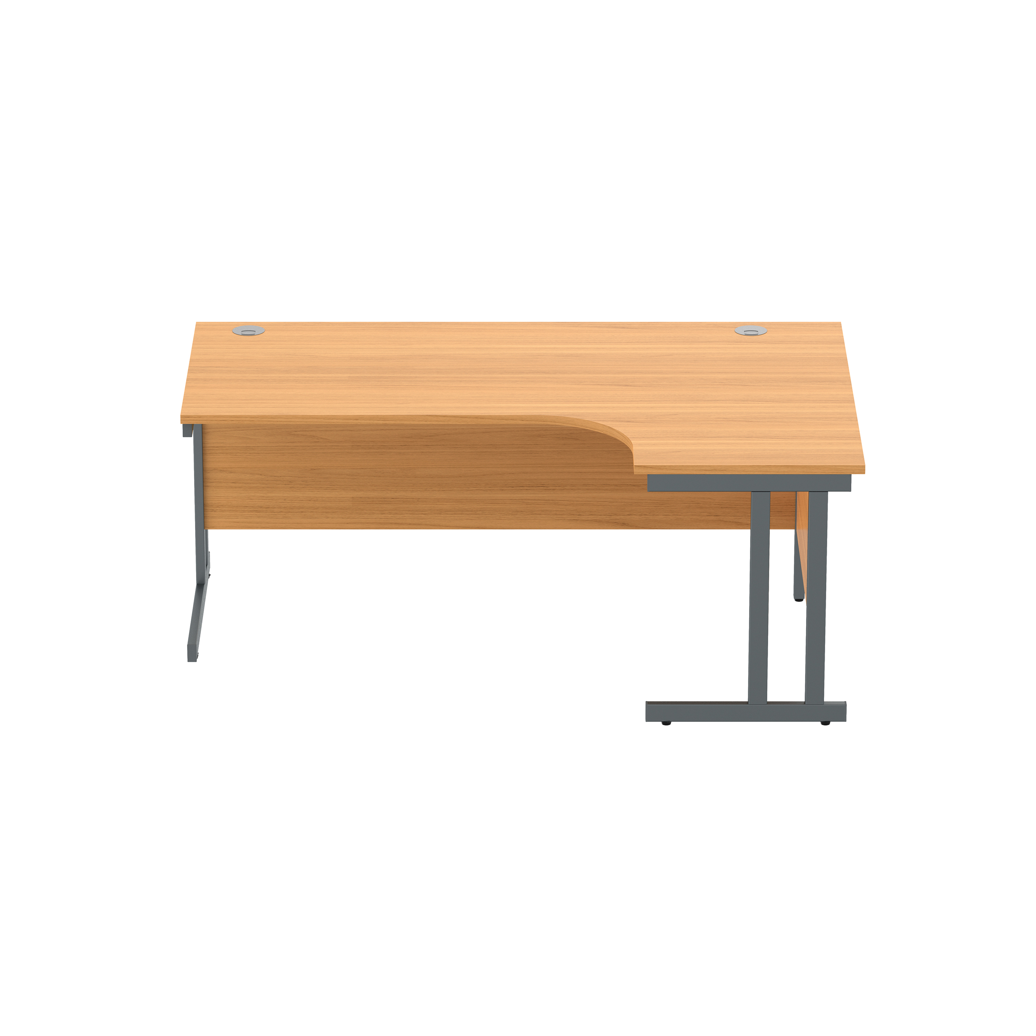 Office Right Hand Corner Desk with Steel Double Upright Cantilever Frame (FSC) | 1800X1200 | Beech/Graphite thumbnail 2