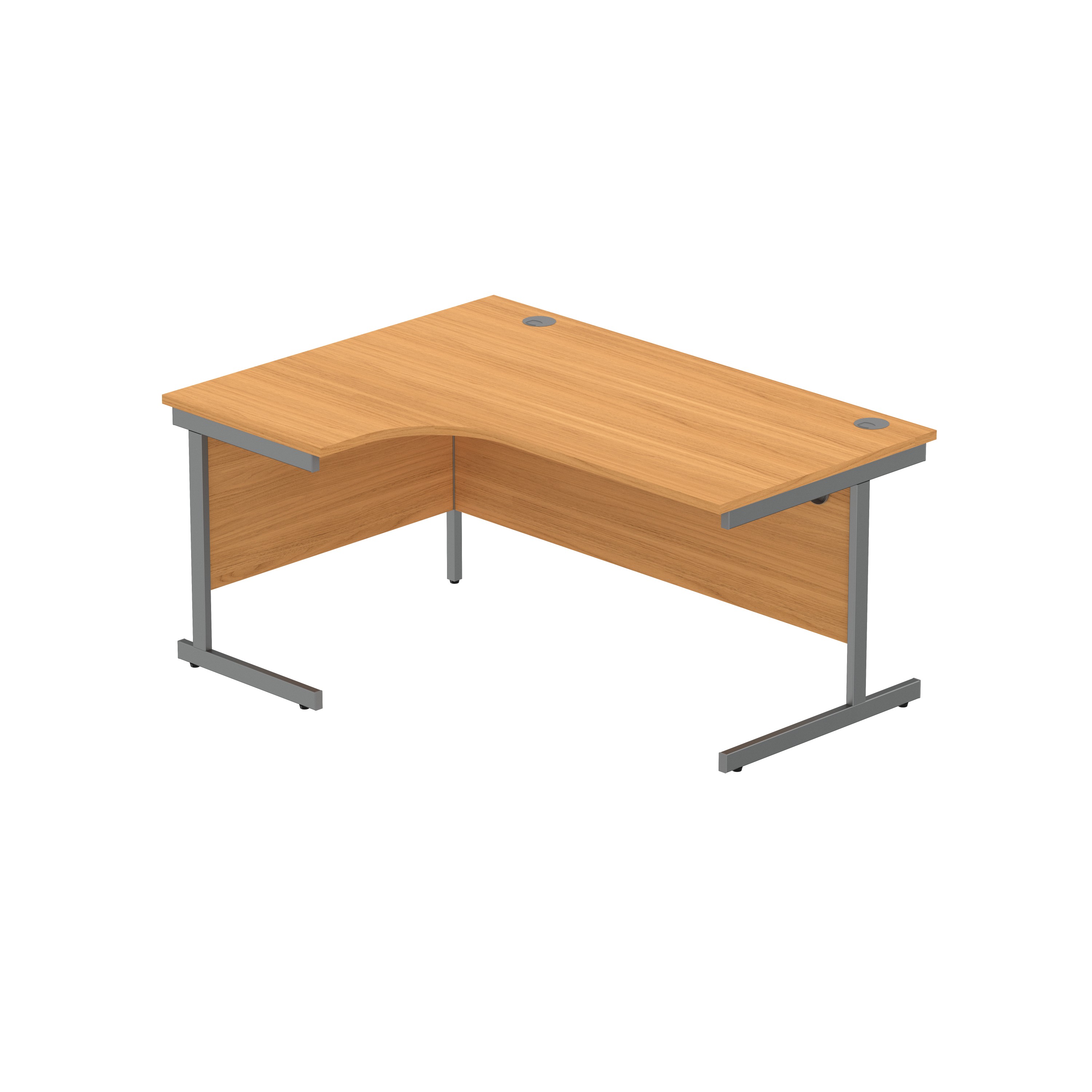 Office Left Hand Corner Desk with Steel Single Upright Cantilever Frame (FSC) | 1600X1200 | Norwegian Beech/Graphite