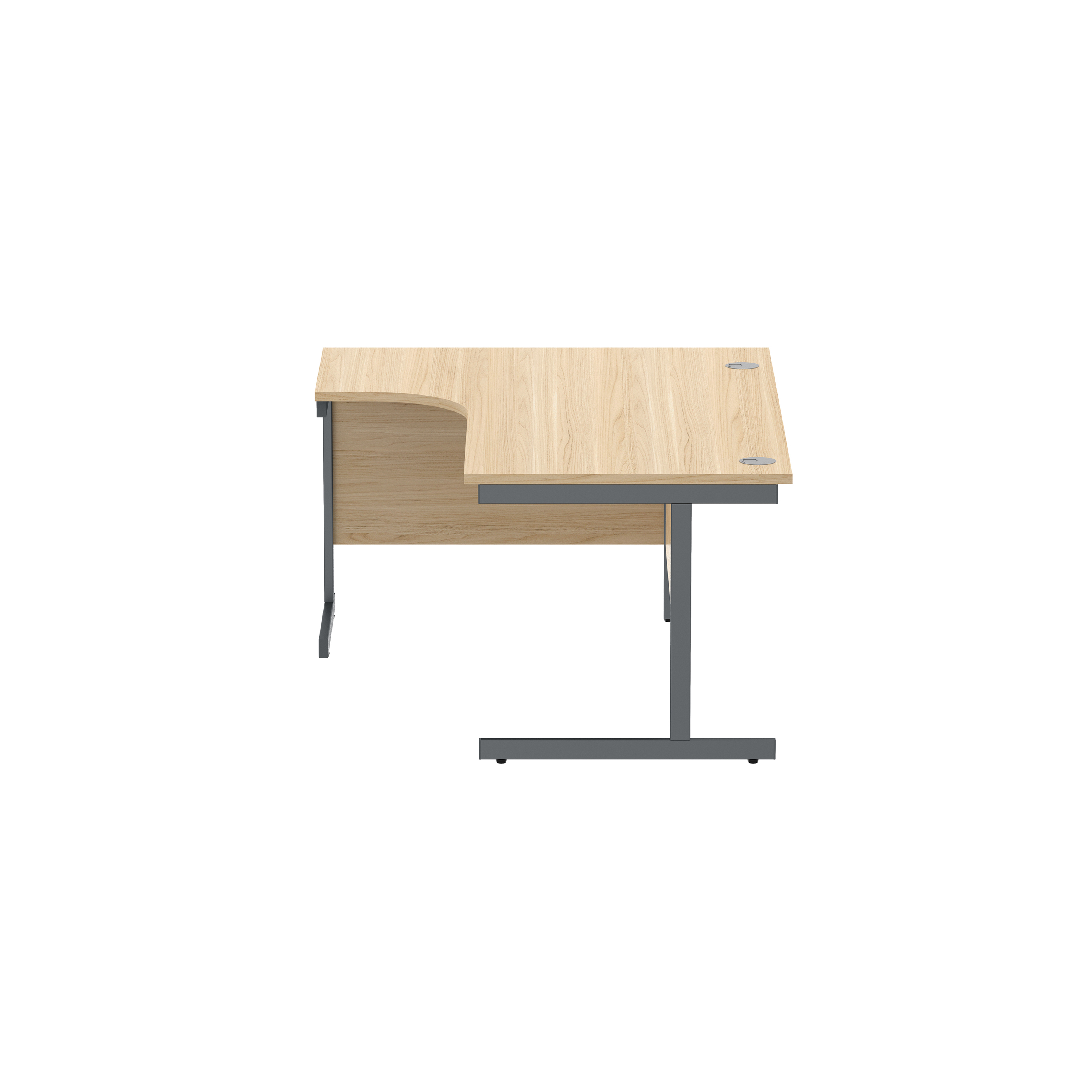 Office Left Hand Corner Desk with Steel Single Upright Cantilever Frame (FSC) | 1600X1200 | Canadian Oak/Graphite thumbnail 4