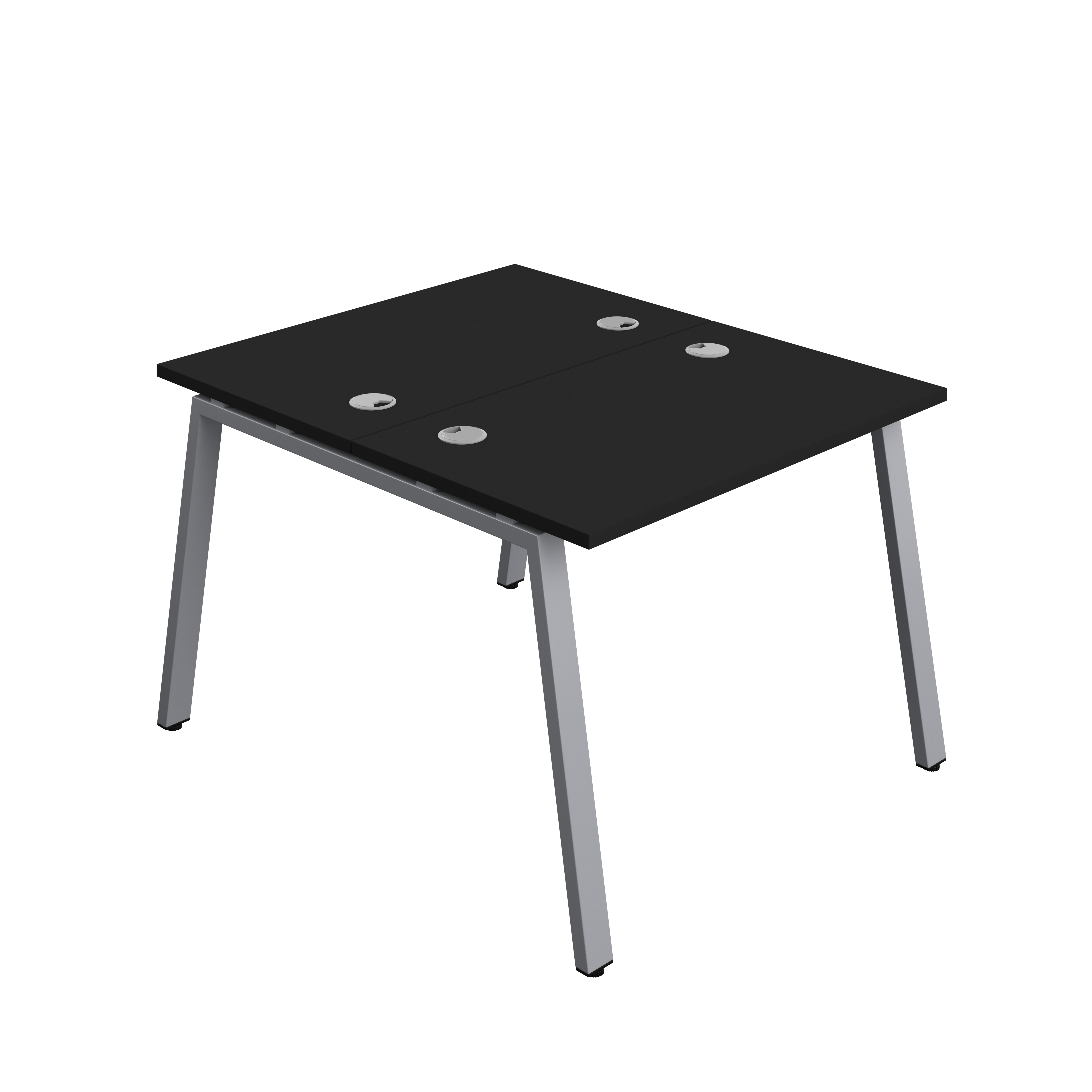 Synergy Bench with Cable Ports: 2 Person (FSC) : A-Frame Leg : 1000 | 700 | Black/Silver