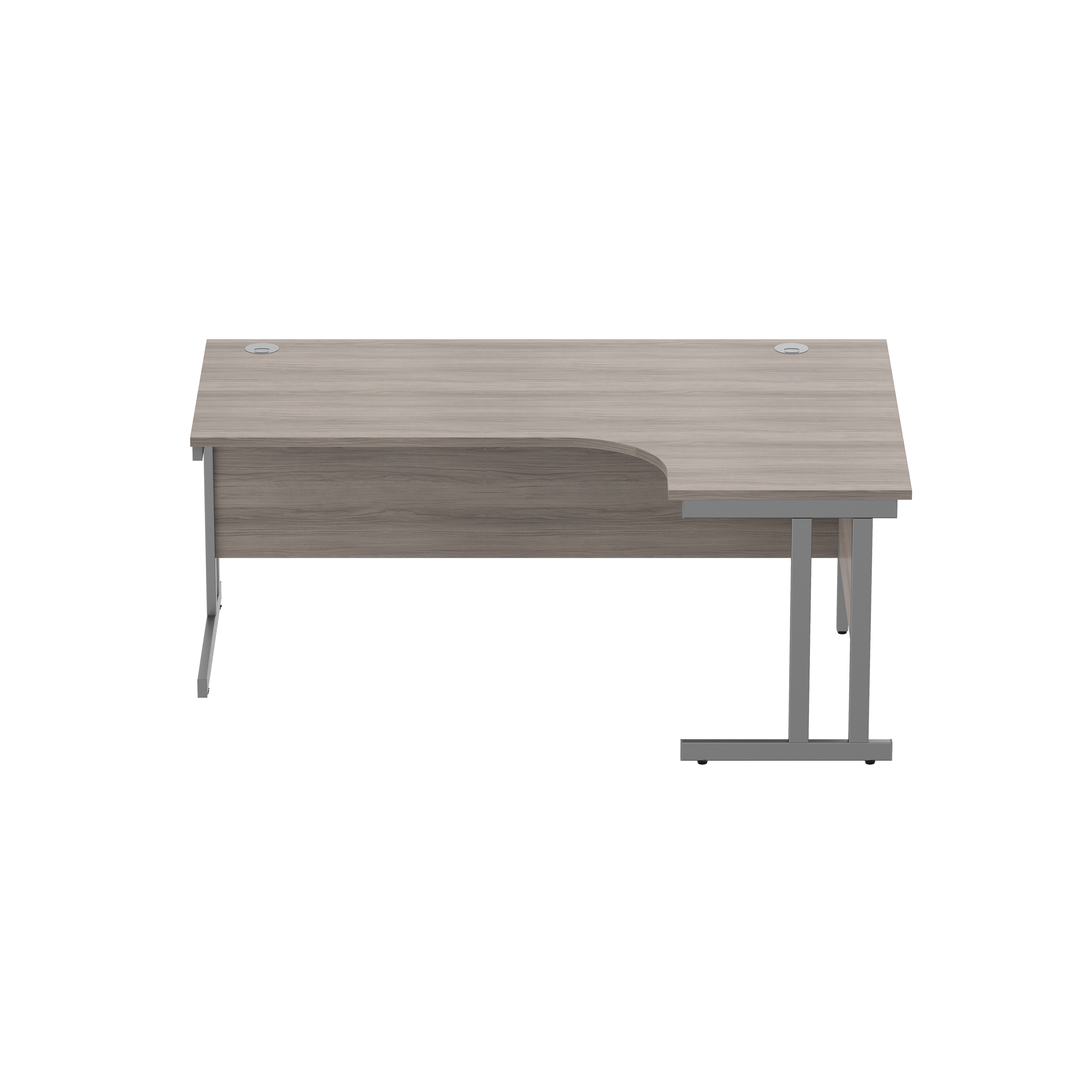 Office Right Hand Corner Desk with Steel Double Upright Cantilever Frame (FSC) | 1800X1200 | Grey Oak/Graphite thumbnail 2