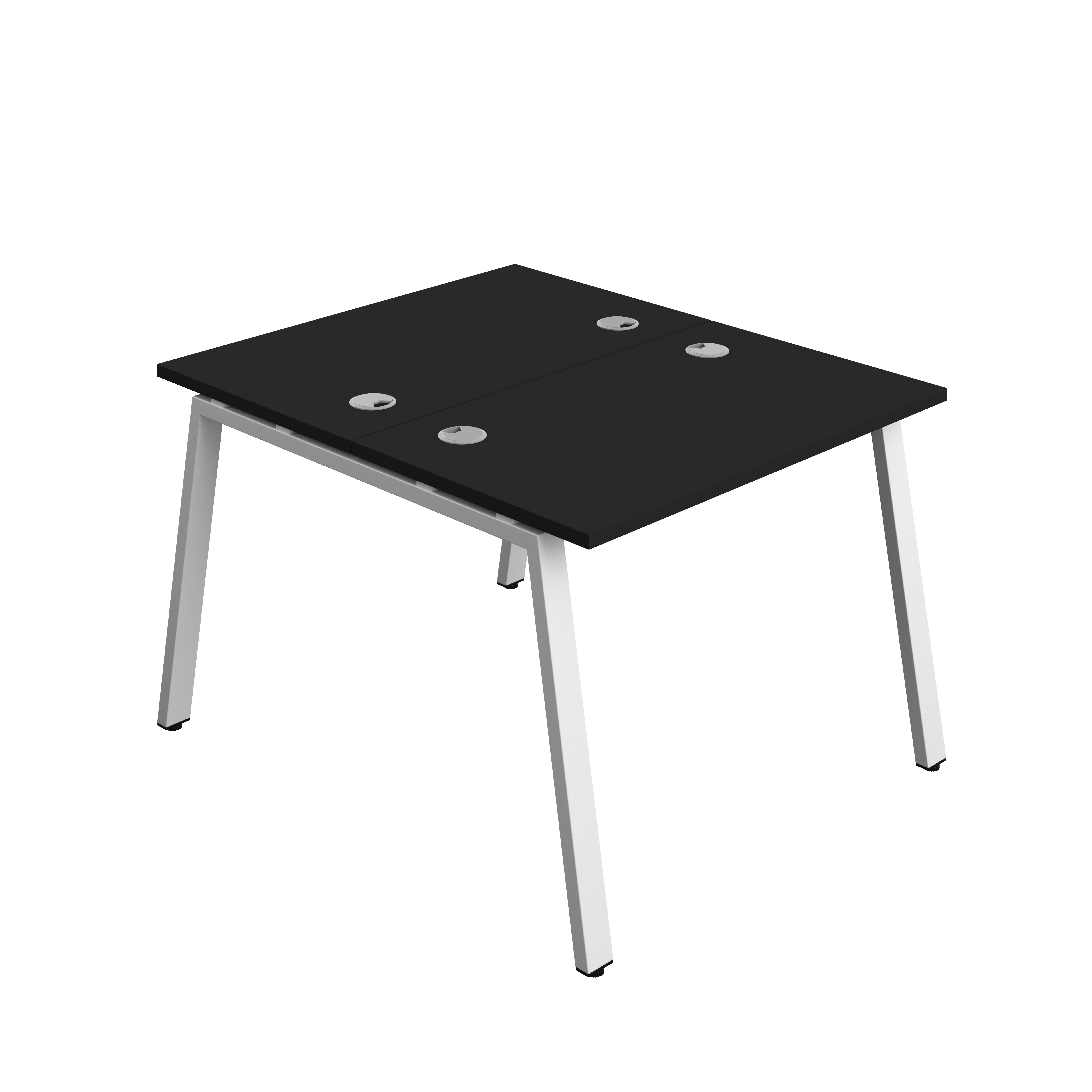 Synergy Bench with Cable Ports: 2 Person (FSC) : A-Frame Leg : 1000 | 700 | Black/White