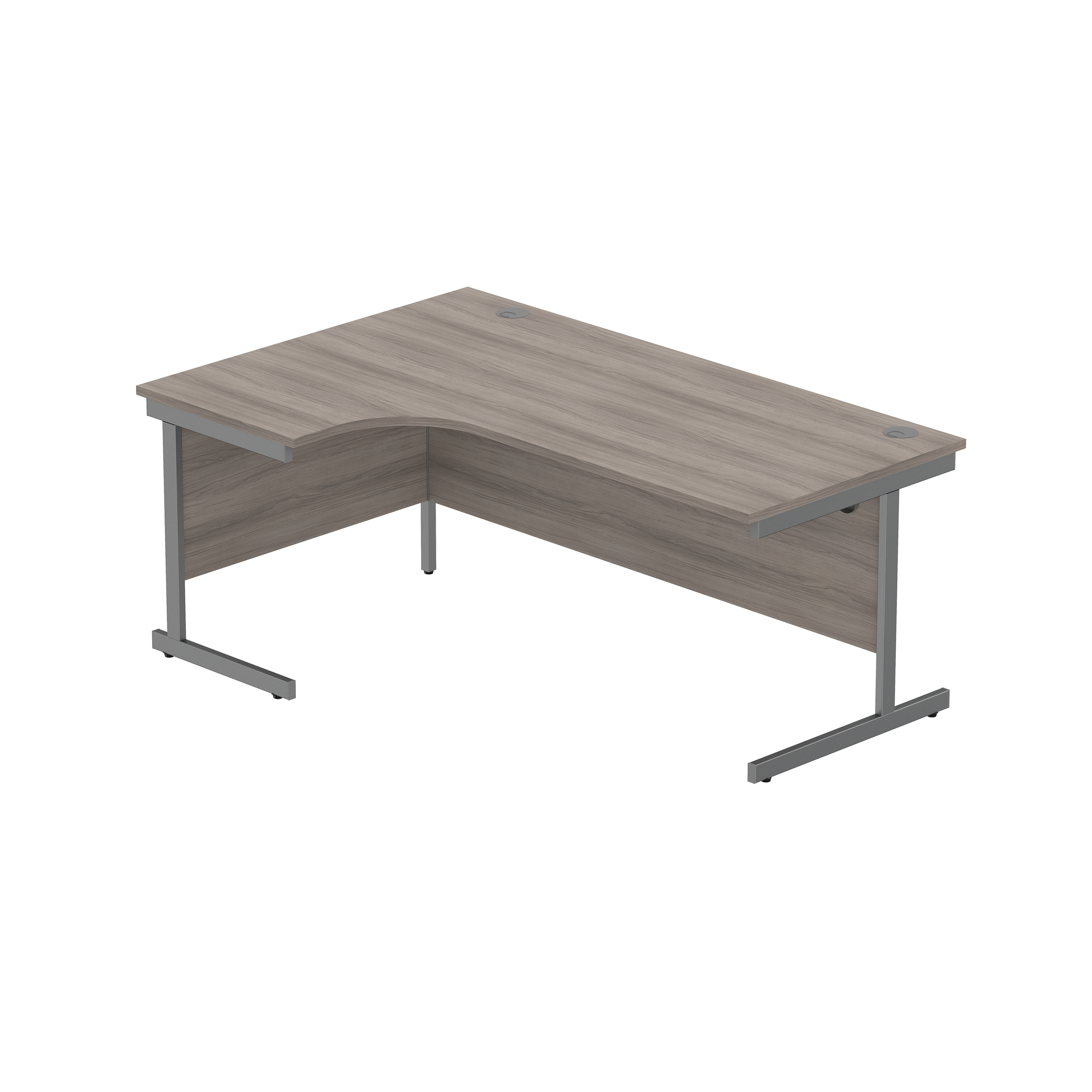 Office Left Hand Corner Desk with Steel Single Upright Cantilever Frame (FSC) | 1800X1200 | Alaskan Grey Oak/Graphite