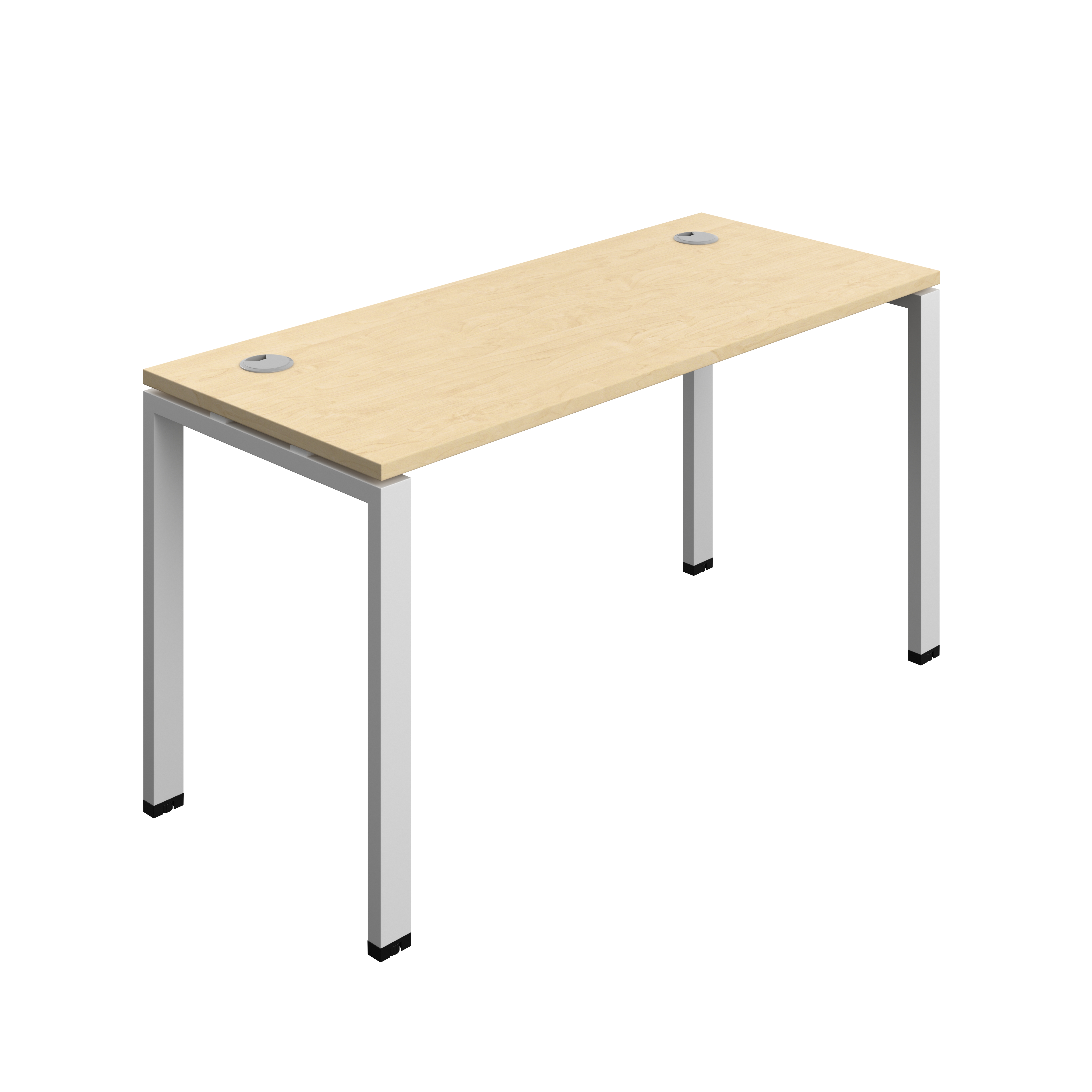 Synergy Bench with Cable Ports: 1 Person (FSC) : Goal Post Leg : 1400 | 600 | Maple/Silver