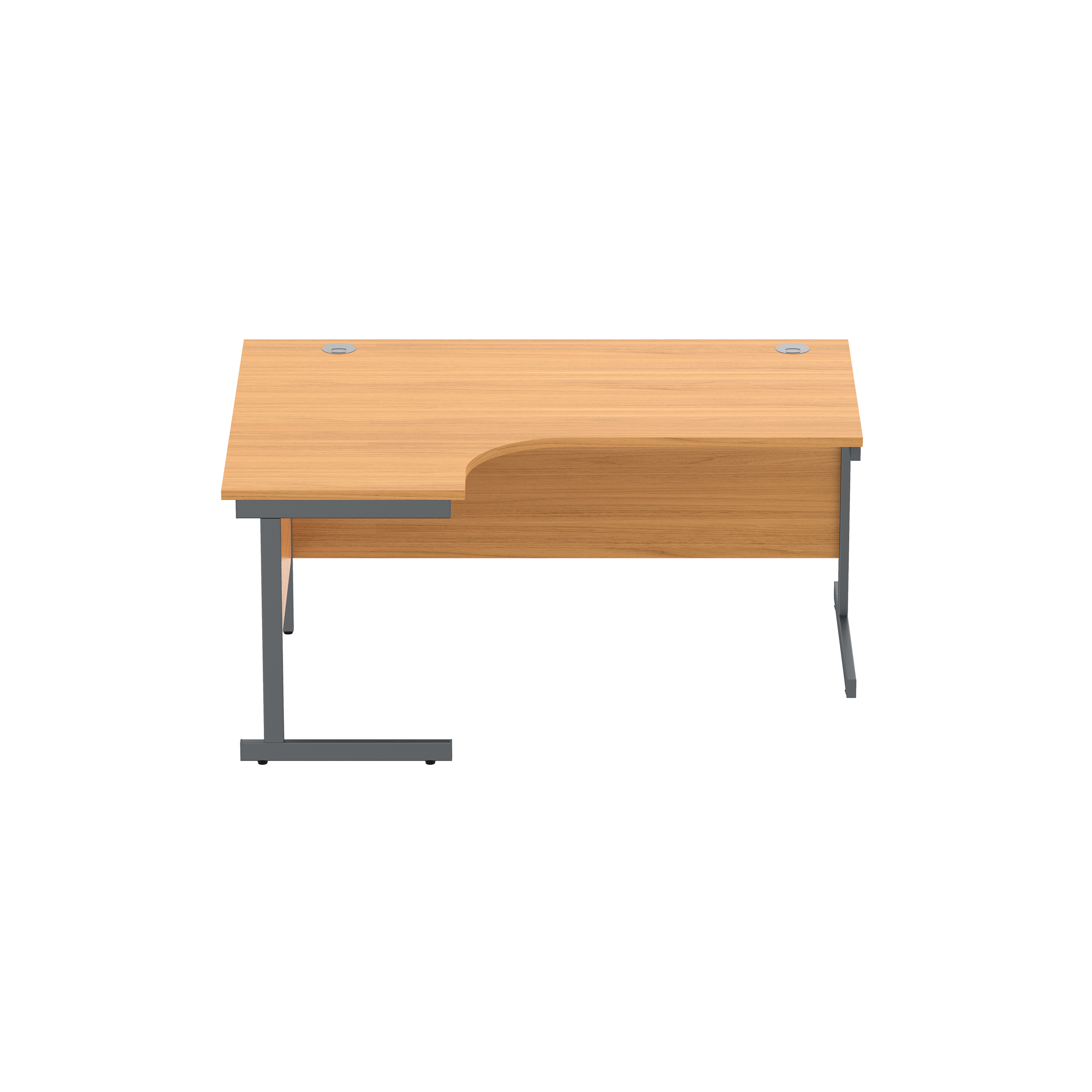 Office Left Hand Corner Desk with Steel Single Upright Cantilever Frame (FSC) | 1600X1200 | Norwegian Beech/Graphite thumbnail 3