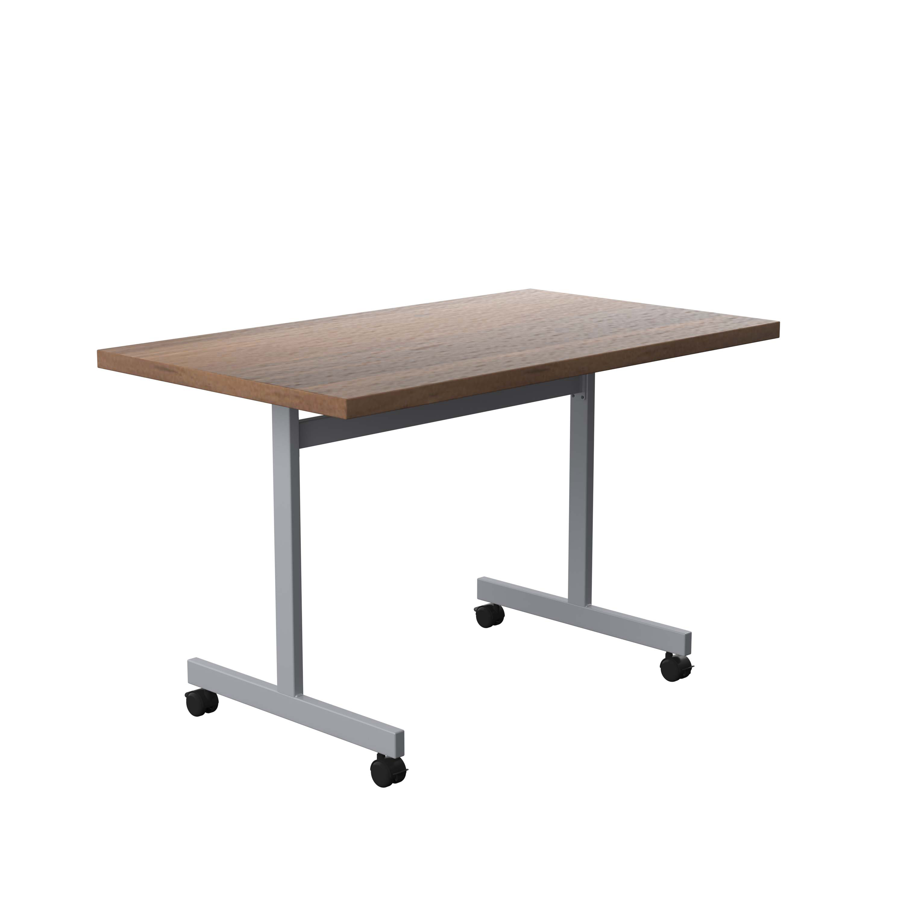 One Eighty Rectangular Tilting Table (FSC) | 1200 X 700 | Dark Walnut/Silver