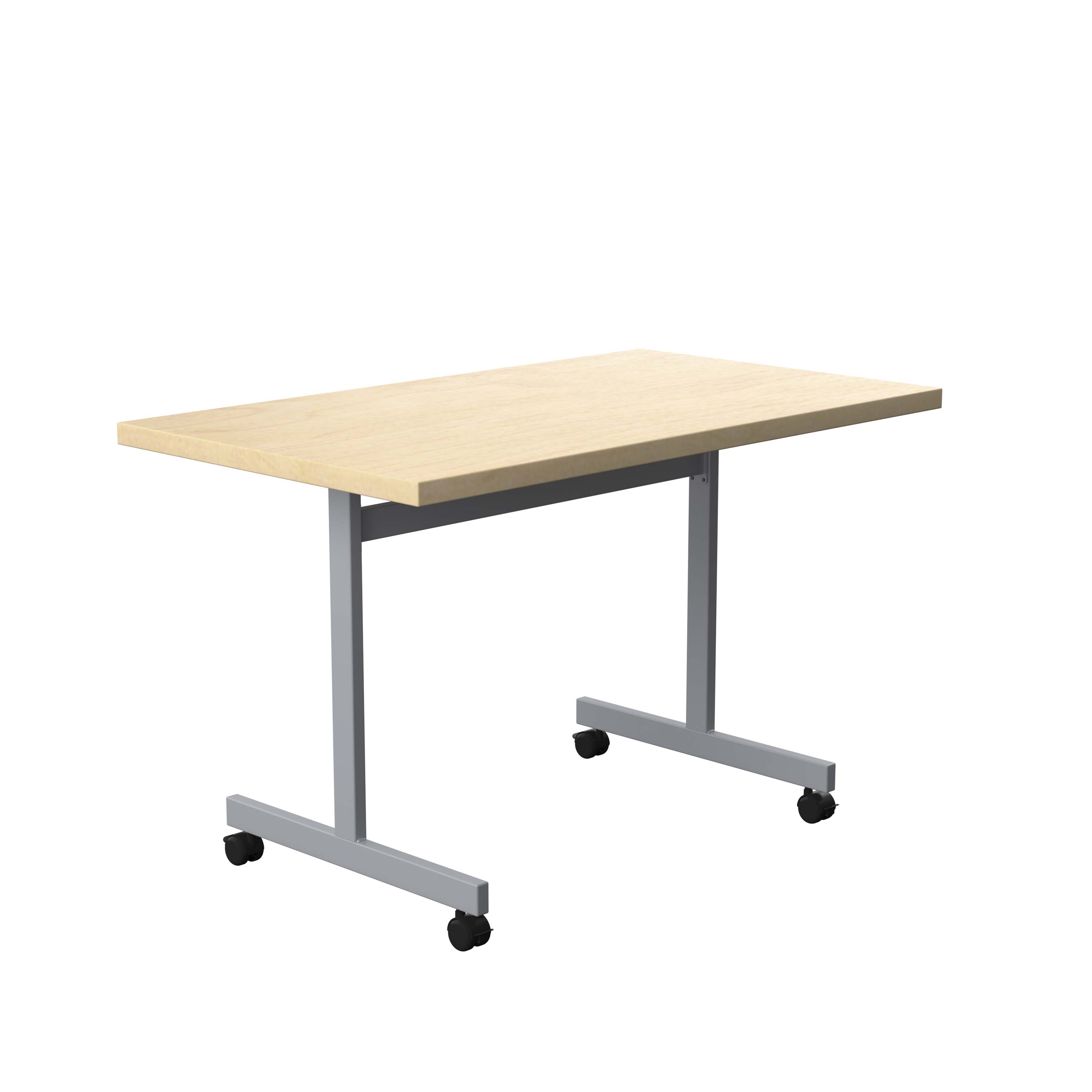 One Eighty Rectangular Tilting Table (FSC) | 1200 X 700 | Maple/Silver