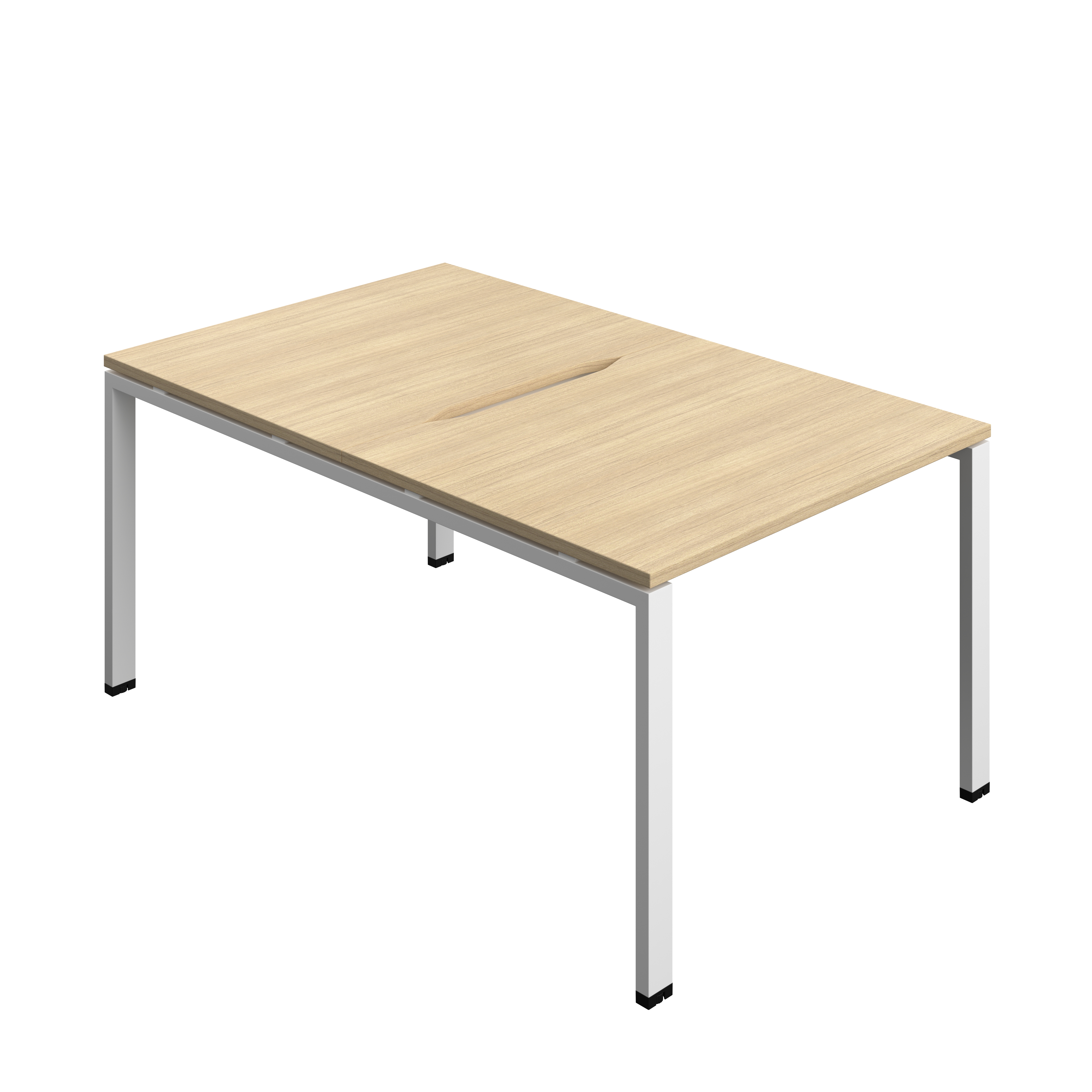 Synergy Bench with Cut Out: 2 Person (FSC) : Goal Post Leg : 1000 | 800 | Nova Oak/White