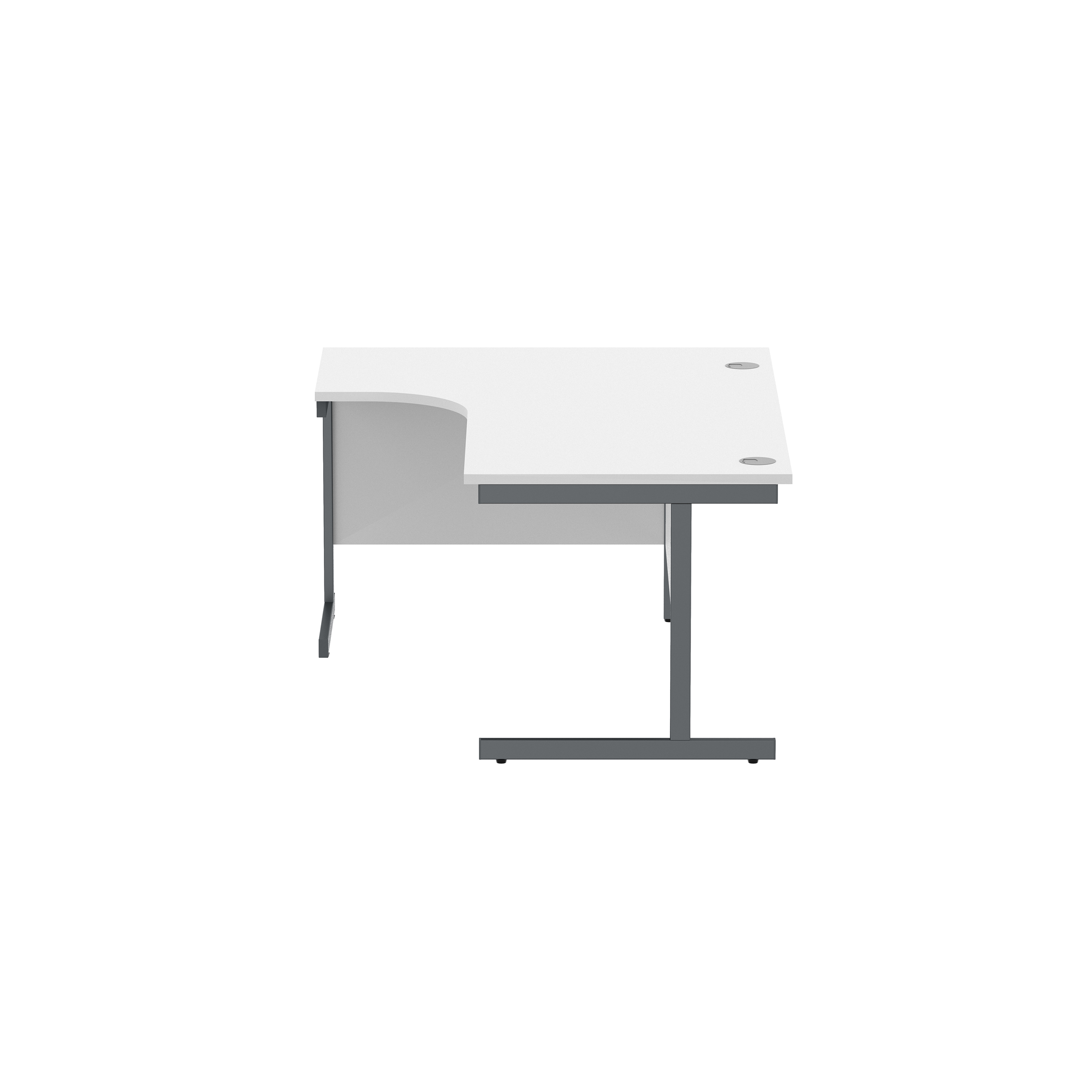 Office Left Hand Corner Desk with Steel Single Upright Cantilever Frame (FSC) | 1600X1200 | Arctic White/Graphite thumbnail 4