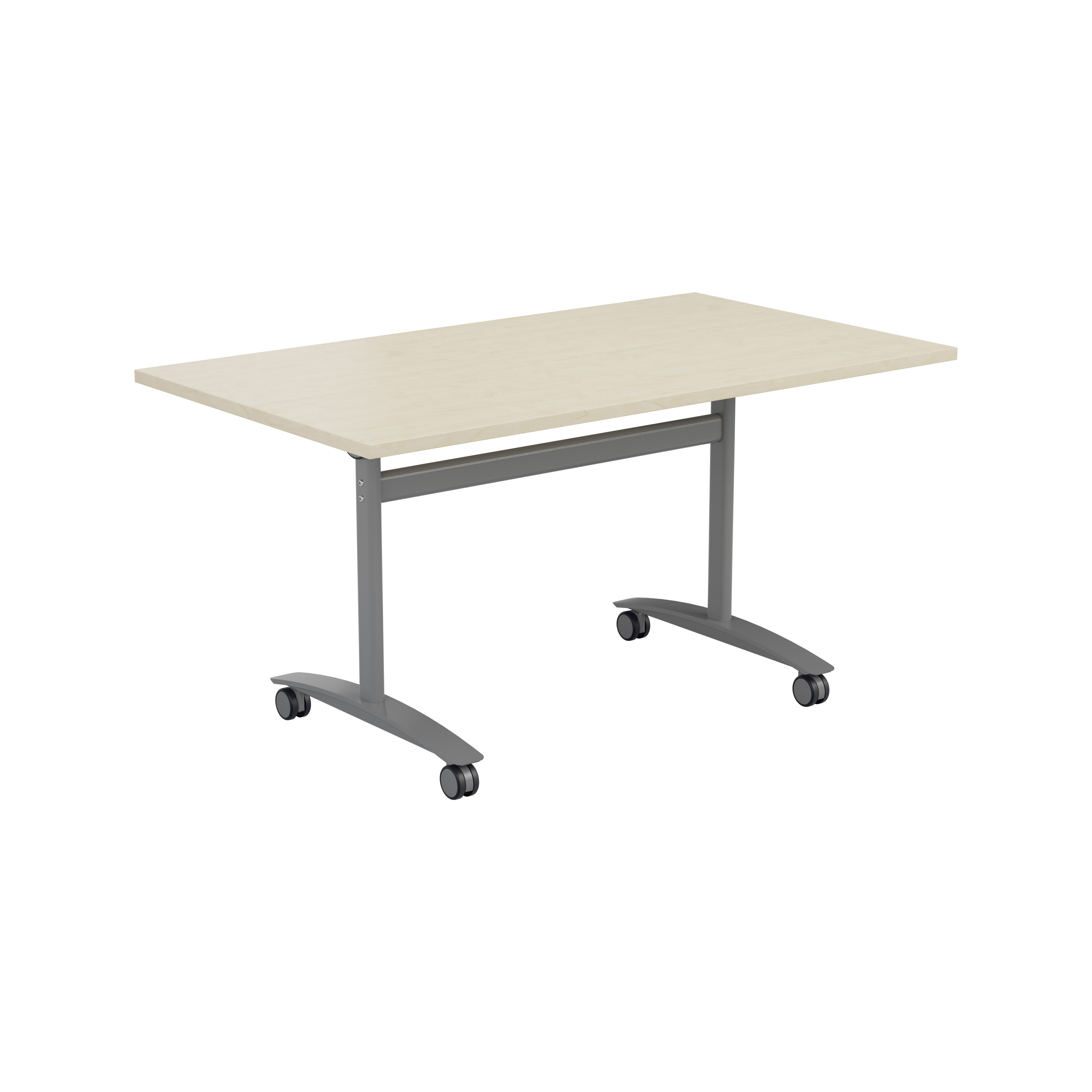 One Rectangular Tilting Table (FSC) | 1600 X 800 | Maple/Silver thumbnail 4