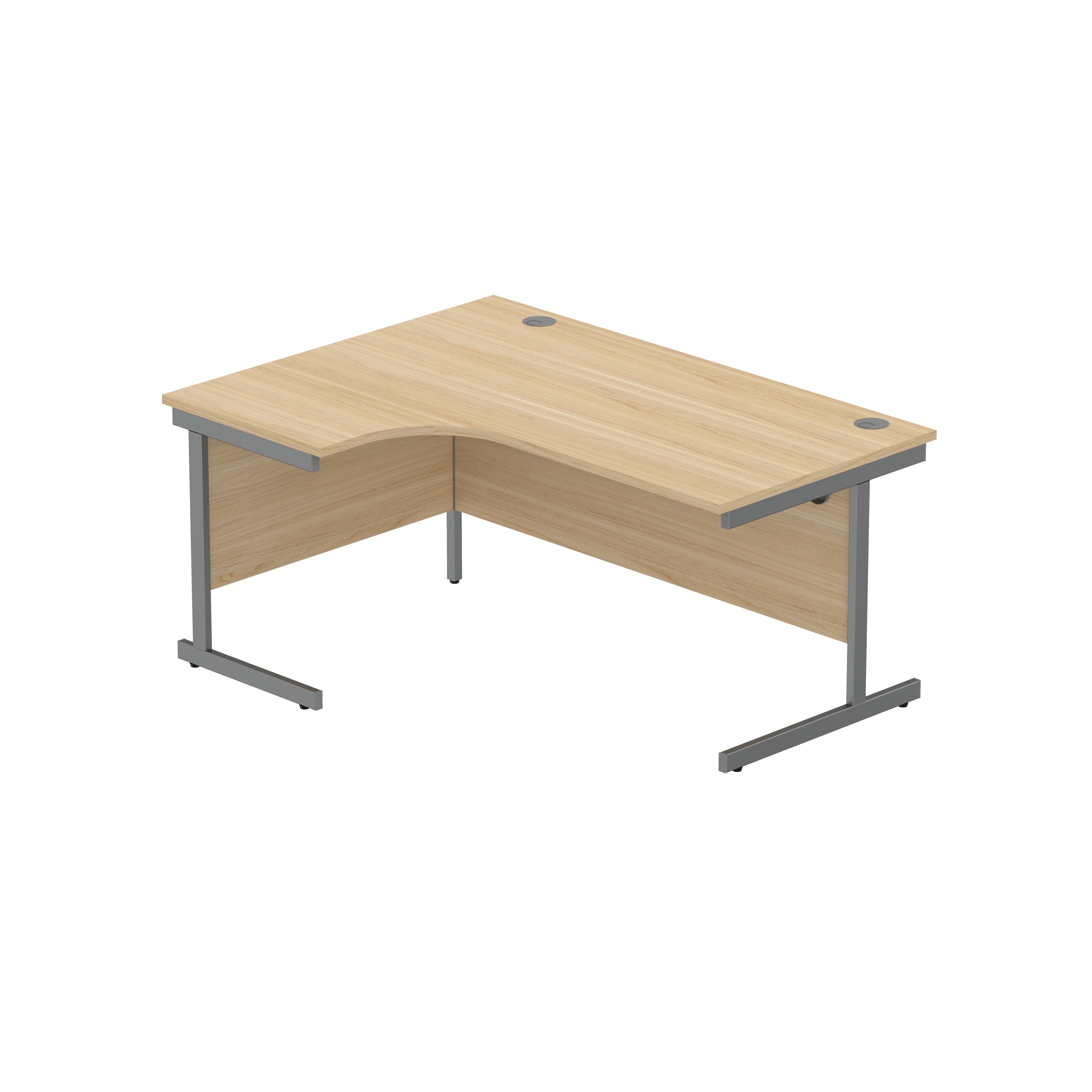 Office Left Hand Corner Desk with Steel Single Upright Cantilever Frame (FSC) | 1600X1200 | Canadian Oak/Graphite