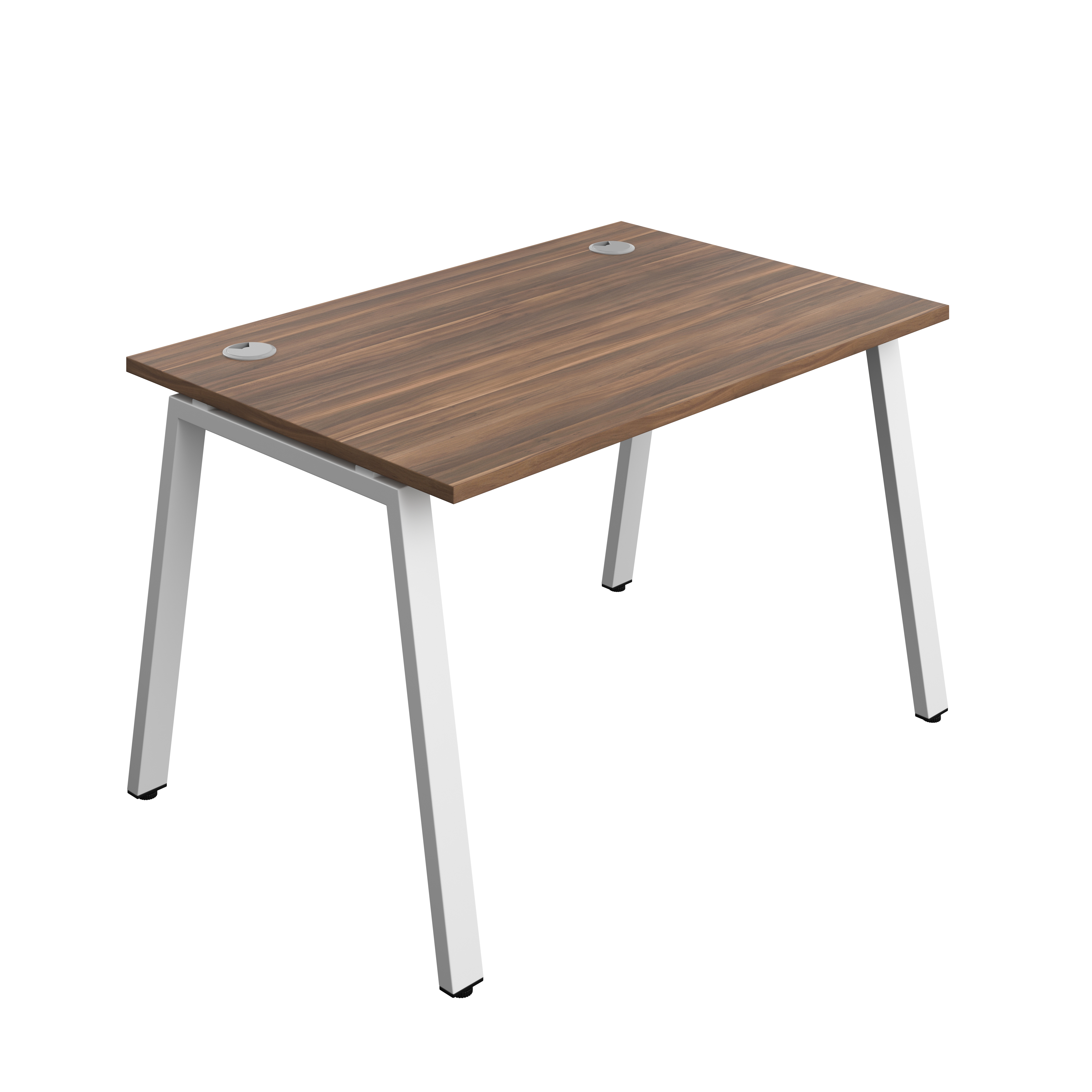 Synergy Bench with Cable Ports: 1 Person (FSC) : A-Frame Leg : 1200 | 800 | Dark Walnut/White