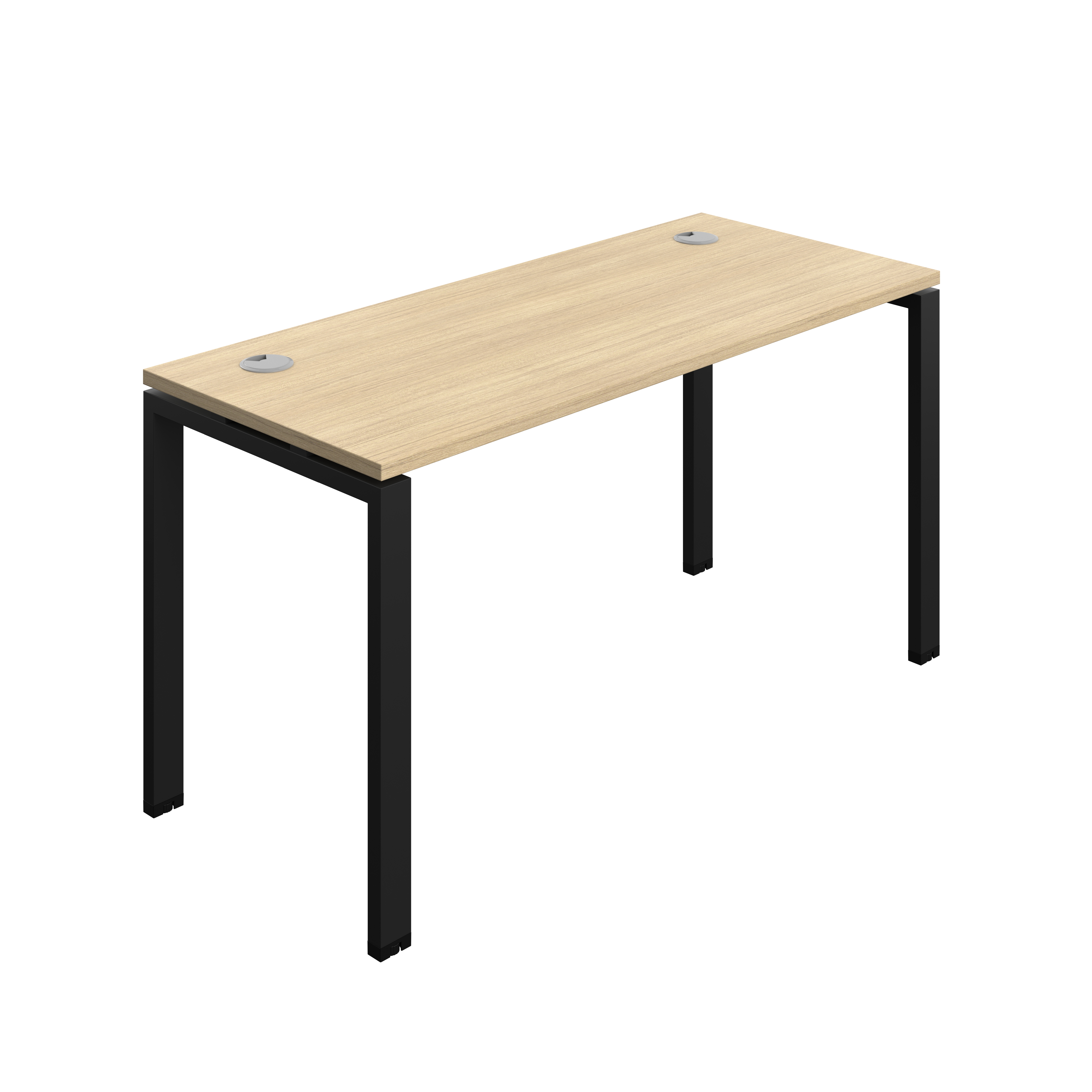 Synergy Bench with Cable Ports: 1 Person (FSC) : Goal Post Leg : 1400 | 600 | Nova Oak/Black