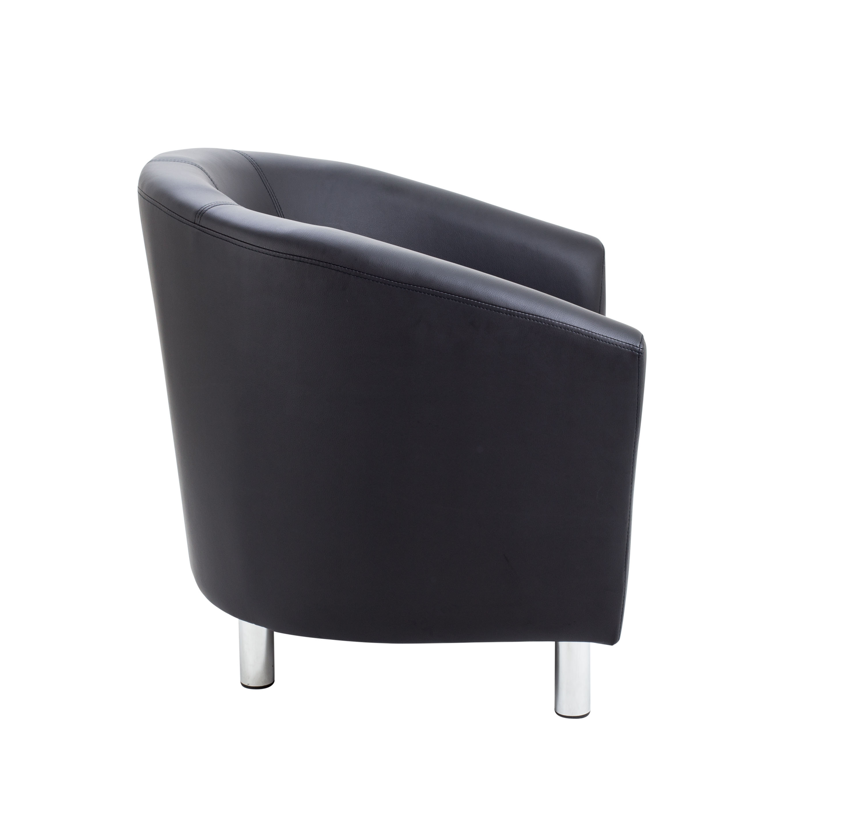 Tub Armchair with Metal Feet | Black PU thumbnail 3