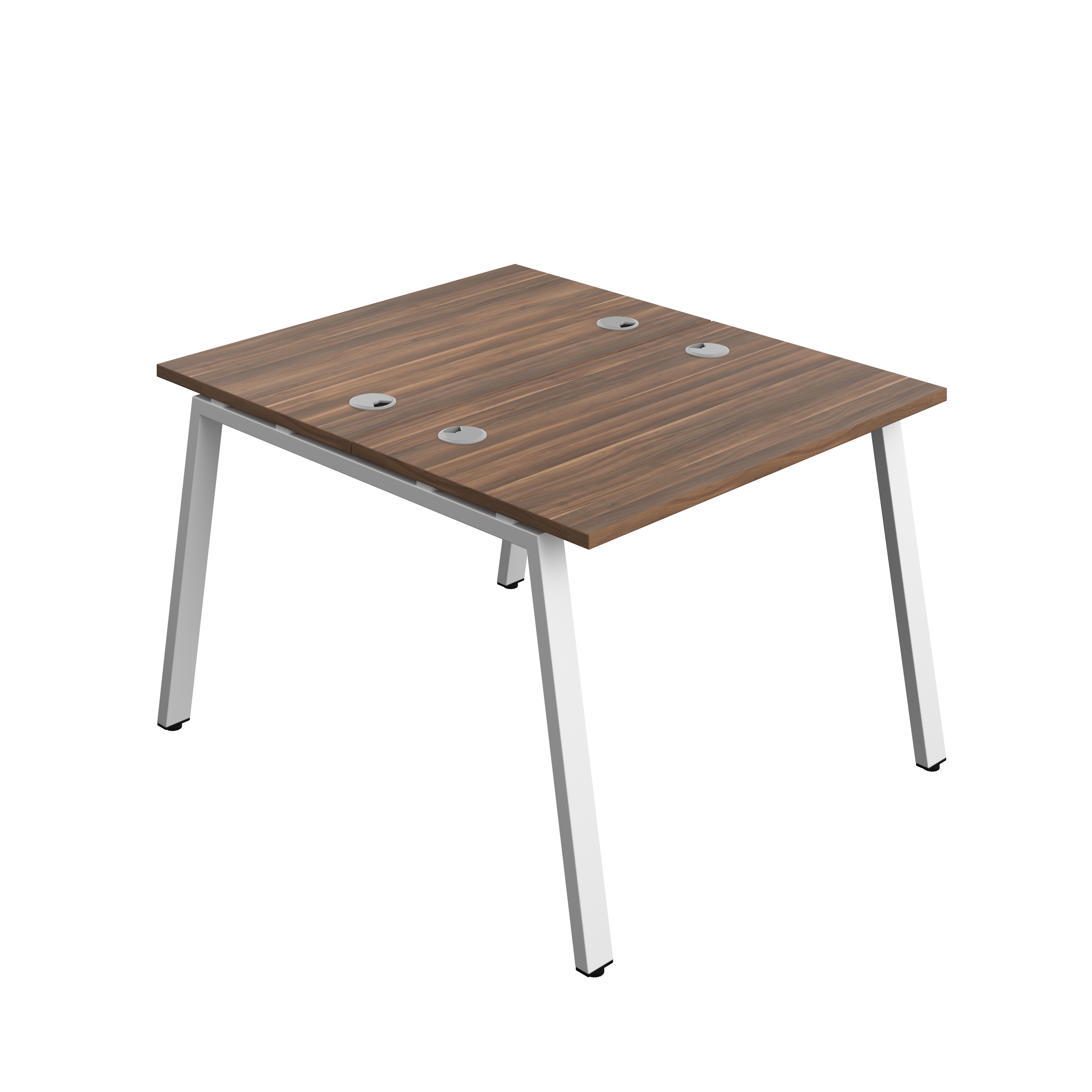 Synergy Bench with Cable Ports: 2 Person (FSC) : A-Frame Leg : 1000 | 700 | Dark Walnut/White