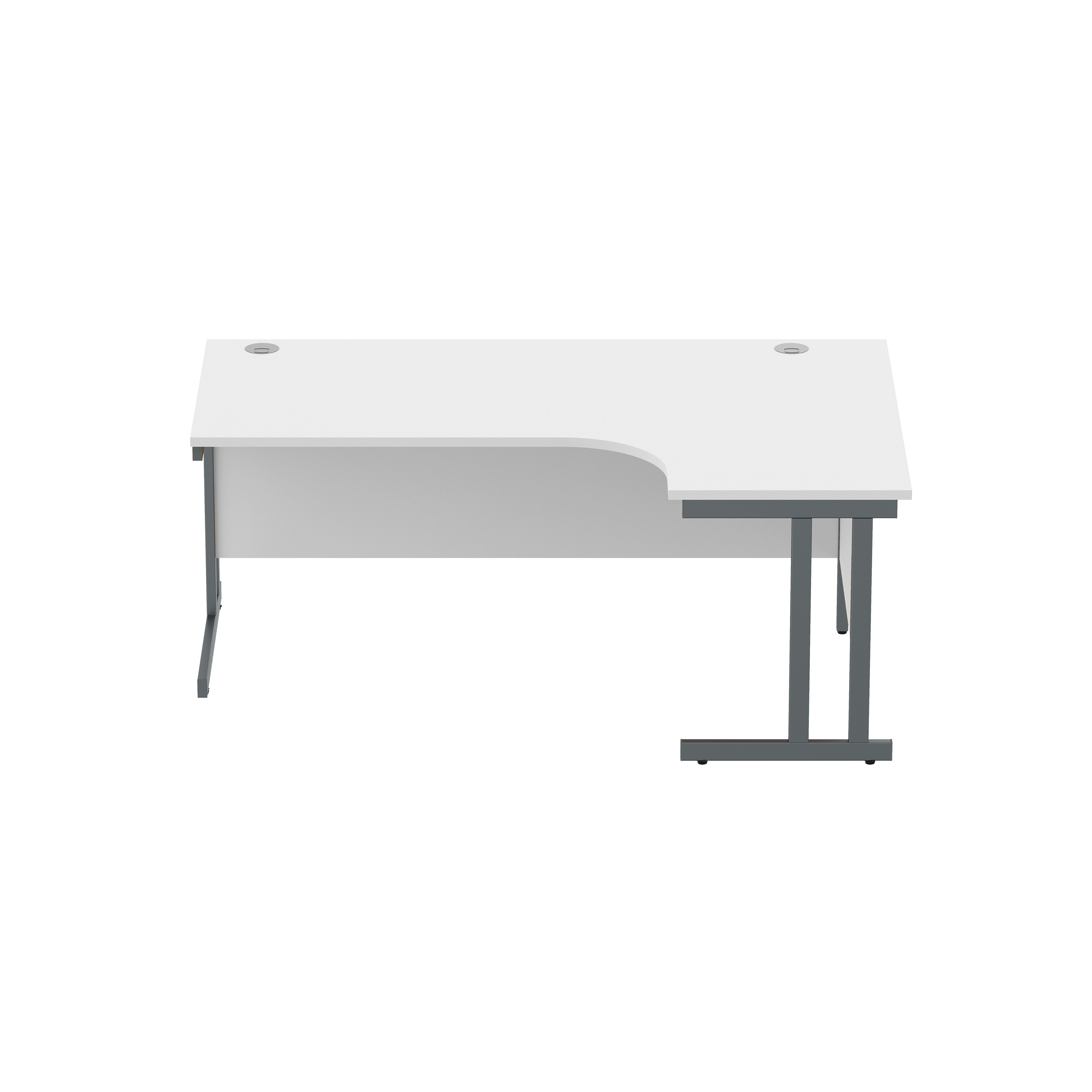 Office Right Hand Corner Desk with Steel Double Upright Cantilever Frame (FSC) | 1800X1200 | White/Graphite thumbnail 2