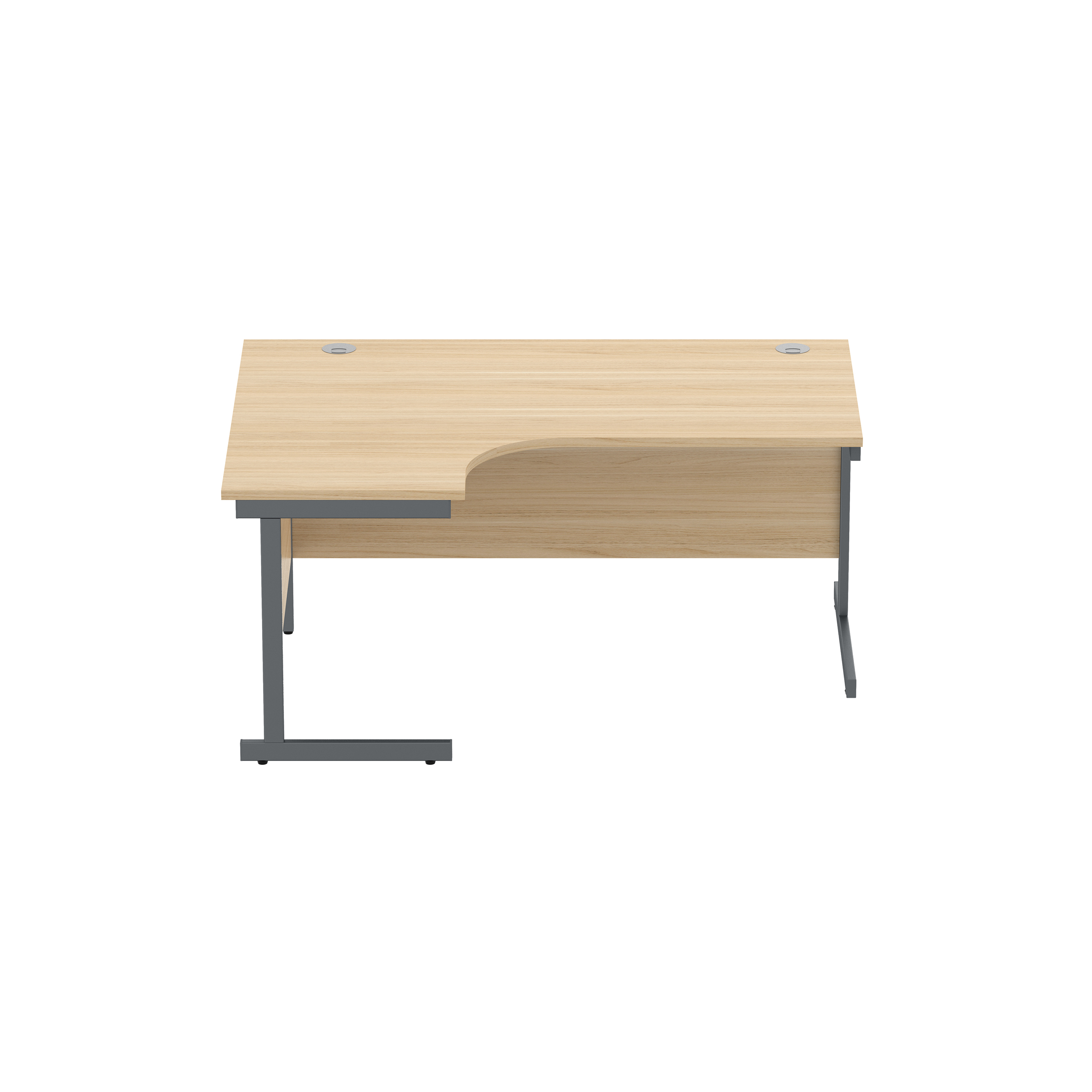 Office Left Hand Corner Desk with Steel Single Upright Cantilever Frame (FSC) | 1600X1200 | Canadian Oak/Graphite thumbnail 3