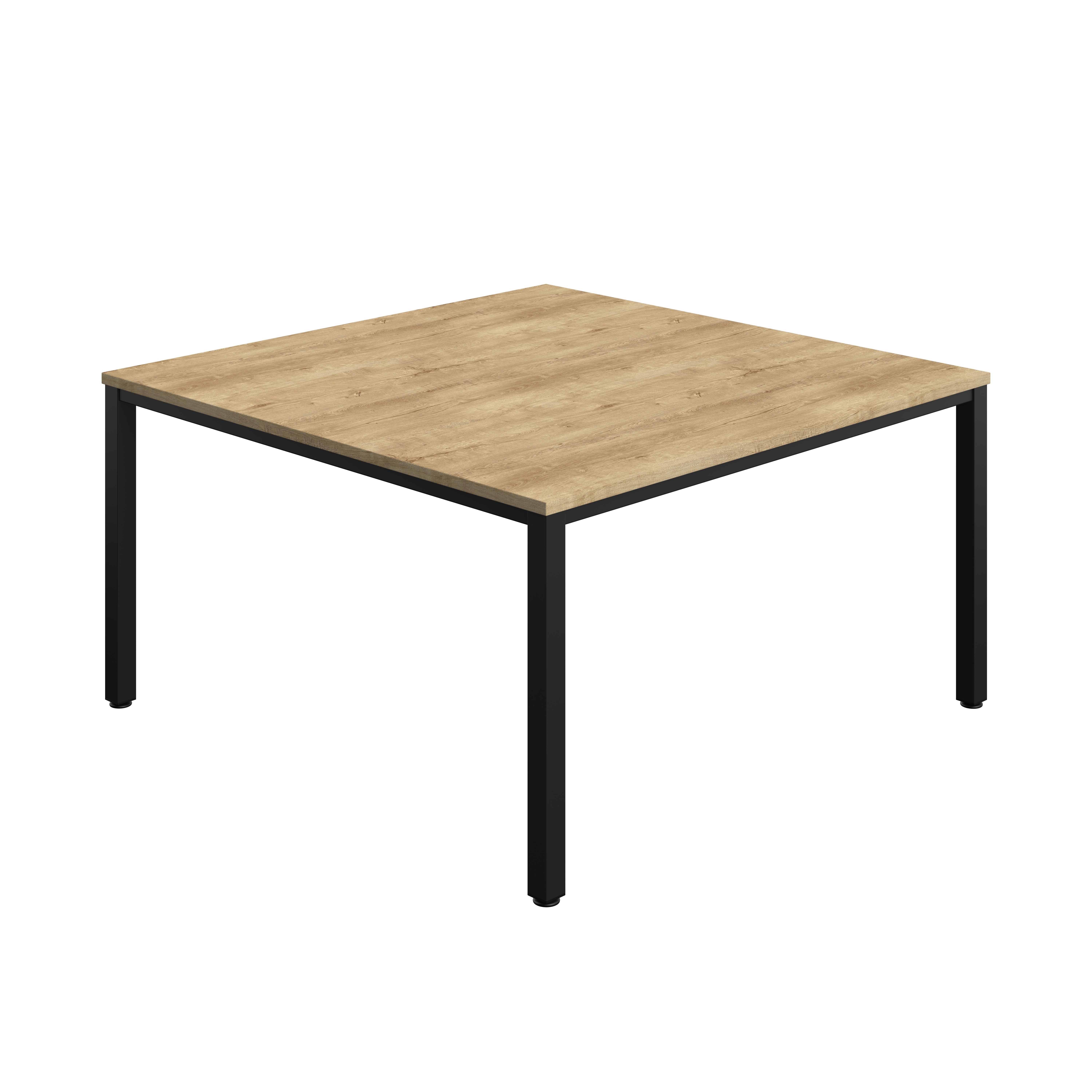 Fraction Infinity Square Meeting Table (FSC) | 1400 X 1400 | Natural Nebraska Oak/Black