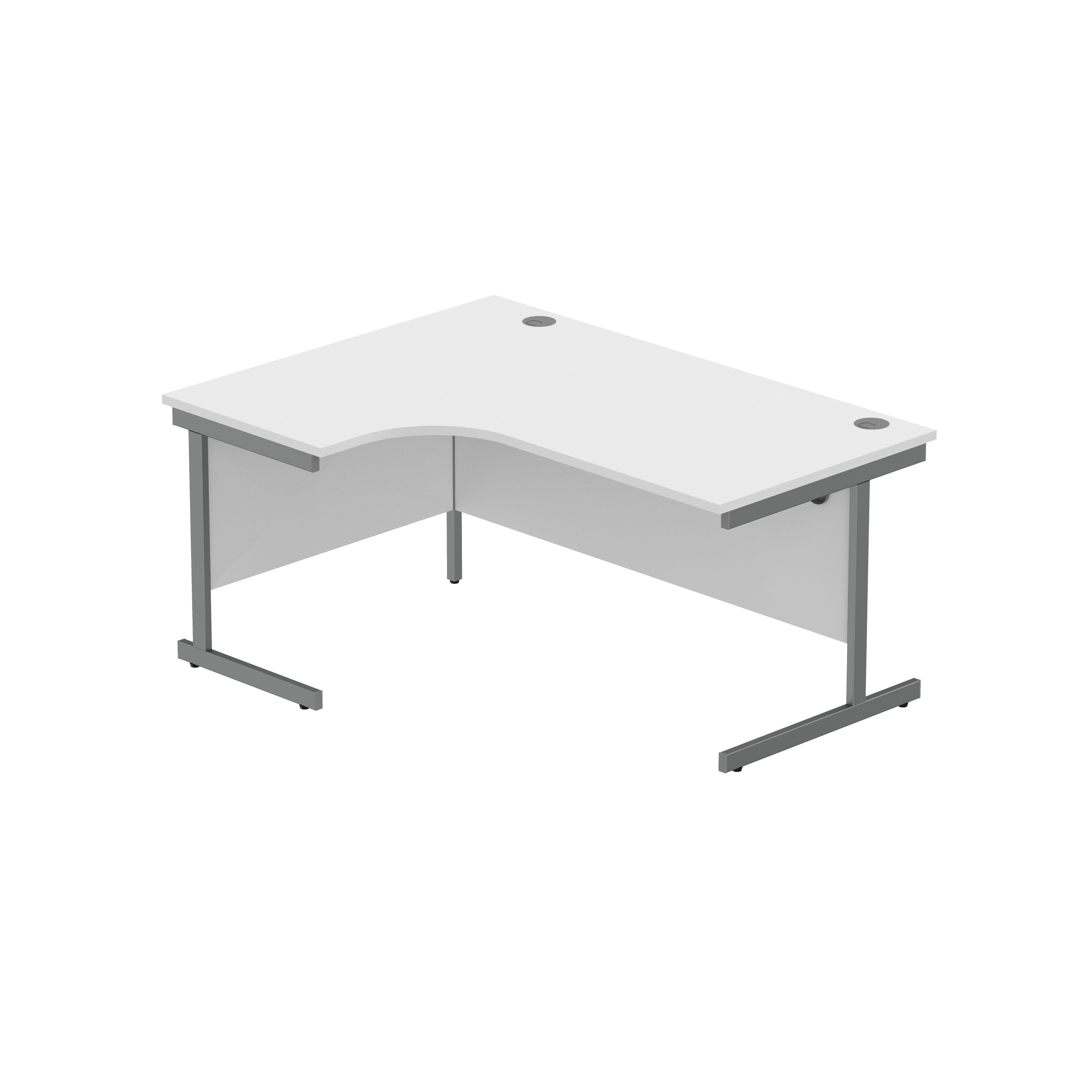 Office Left Hand Corner Desk with Steel Single Upright Cantilever Frame (FSC) | 1600X1200 | Arctic White/Graphite