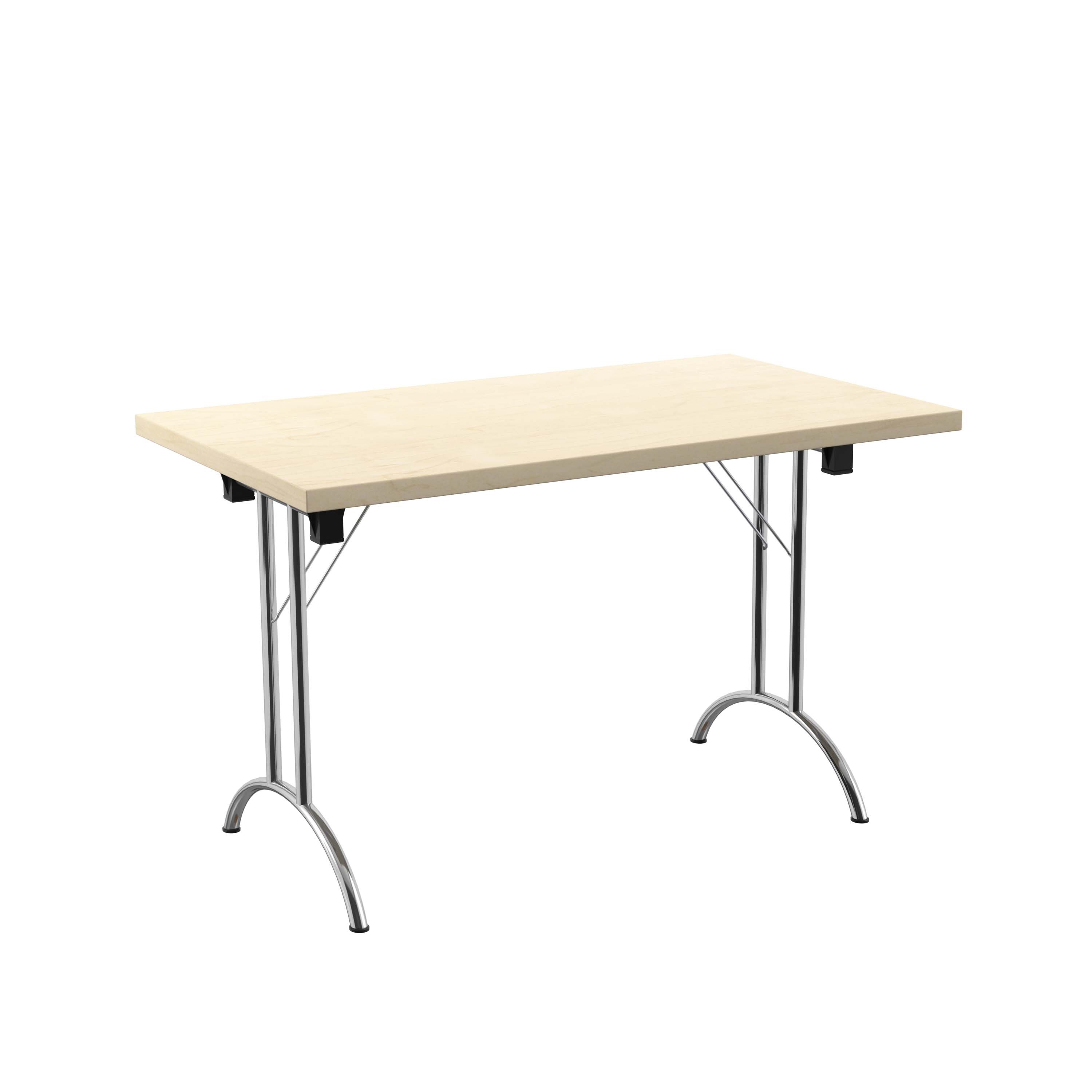One Union Rectangular Folding Table (FSC) | 1200 X 700 | Maple/Silver