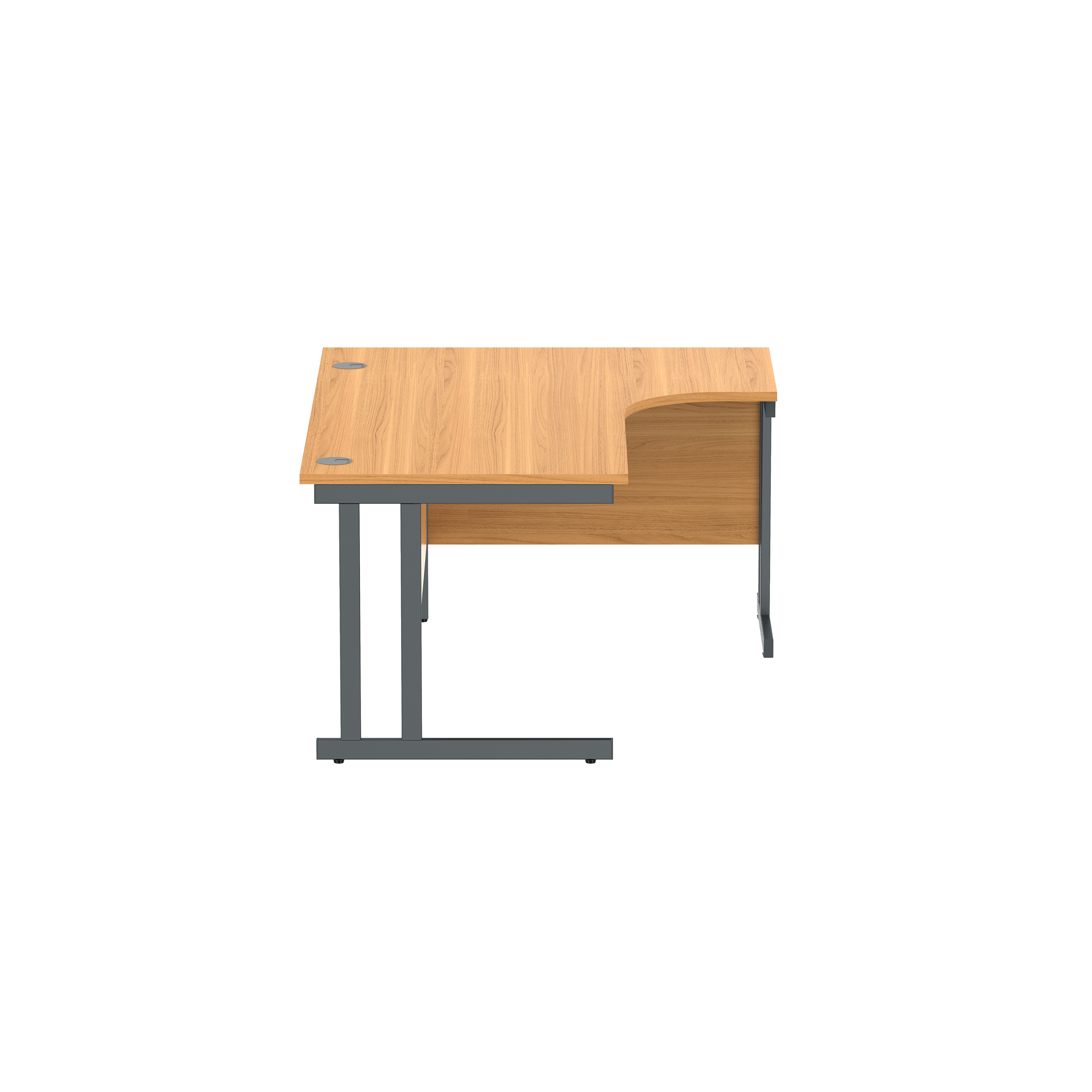 Office Right Hand Corner Desk with Steel Double Upright Cantilever Frame (FSC) | 1600X1200 | Norwegian Beech/Graphite thumbnail 4