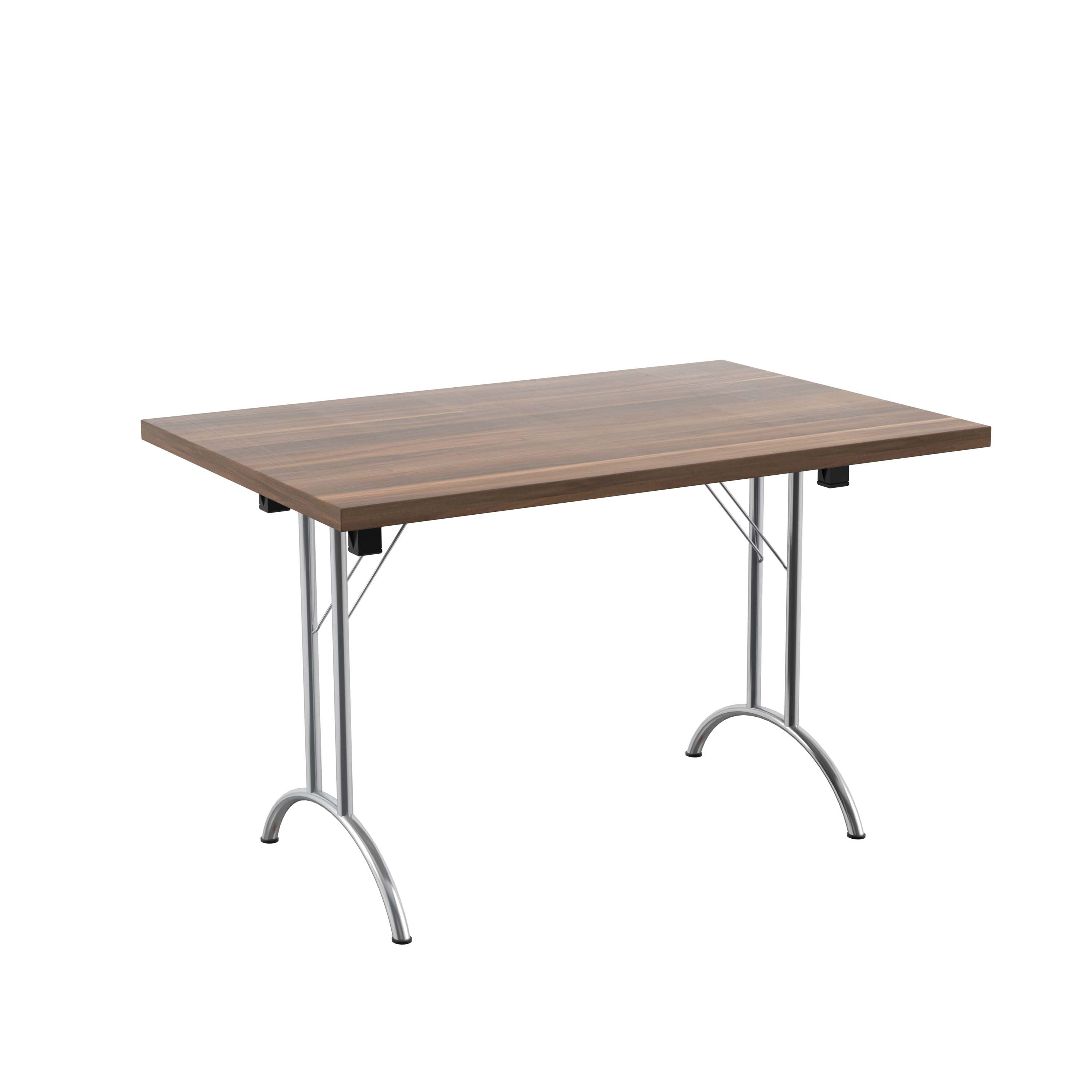 One Union Rectangular Folding Table (FSC) | 1200 X 800 | Dark Walnut/Chrome