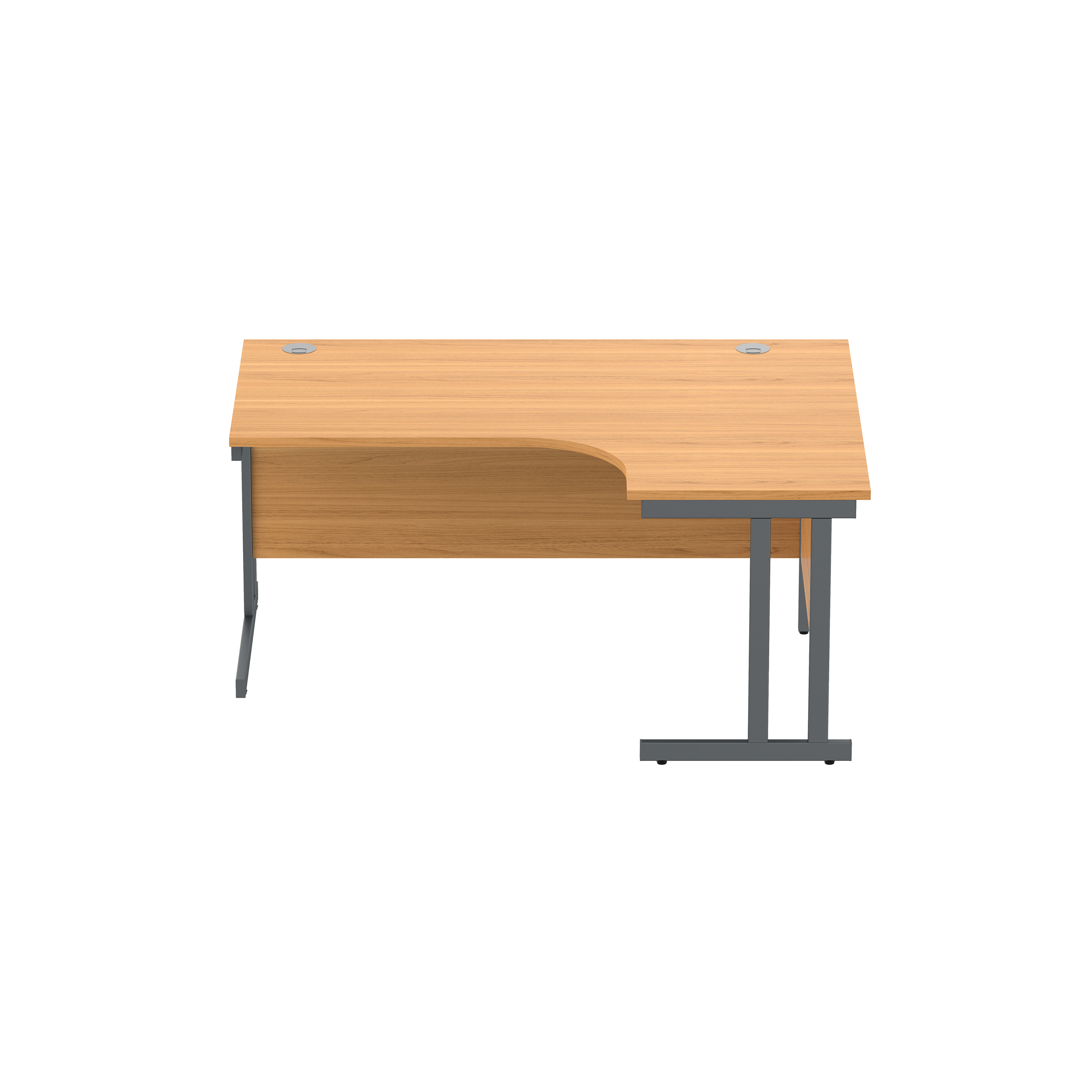 Office Right Hand Corner Desk with Steel Double Upright Cantilever Frame (FSC) | 1600X1200 | Norwegian Beech/Graphite thumbnail 3