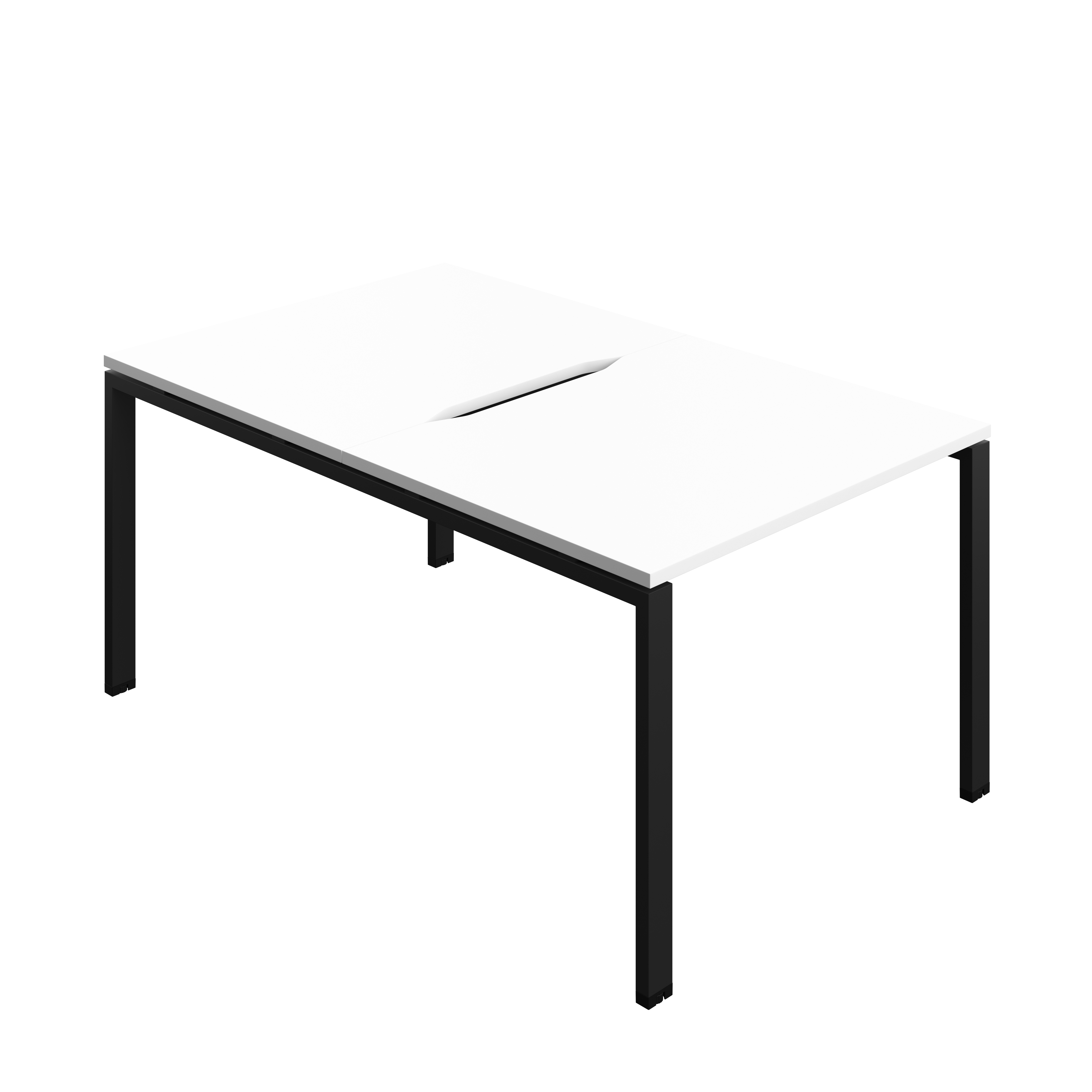 Synergy Bench with Cut Out: 2 Person (FSC) : Goal Post Leg : 1000 | 800 | White/Black