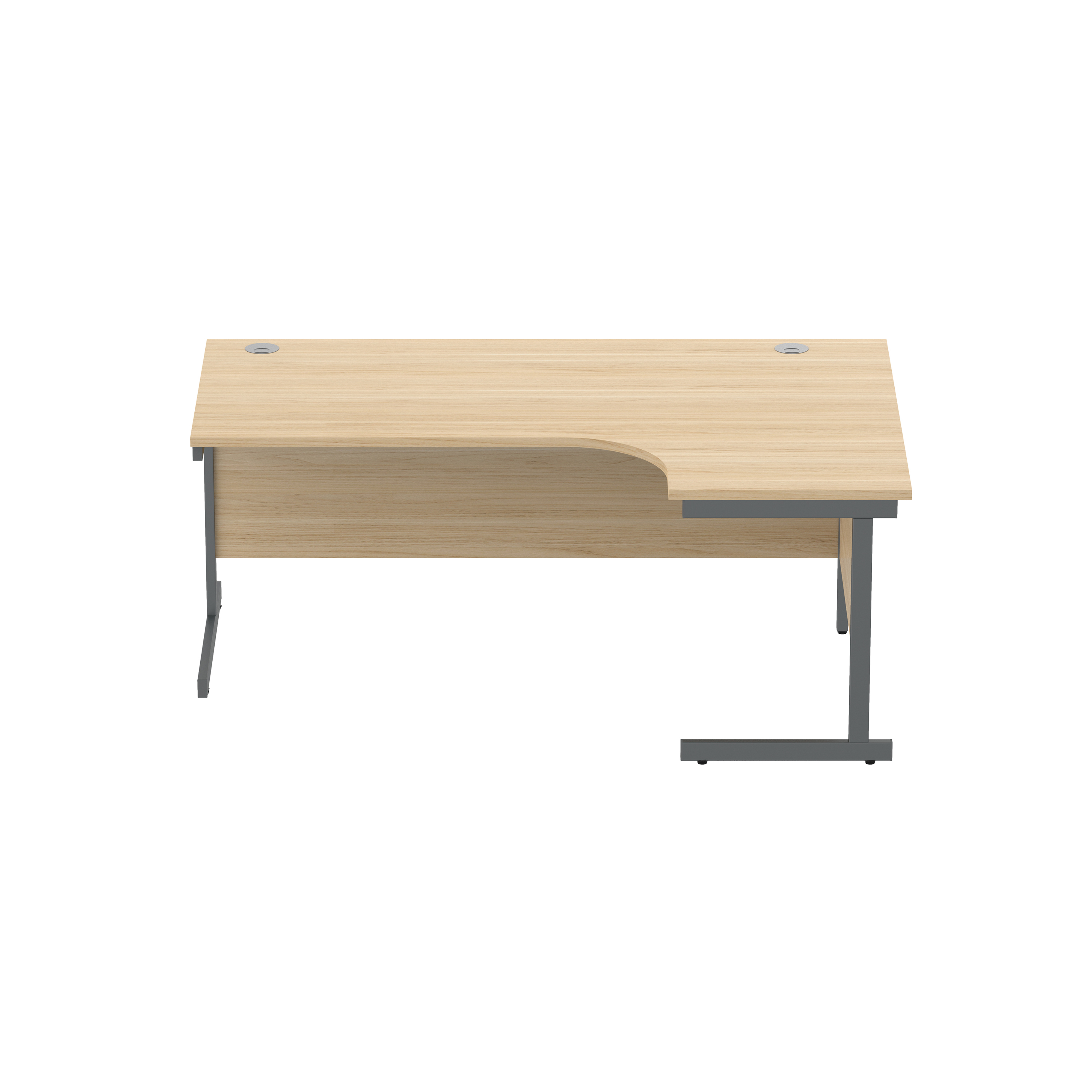 Office Right Hand Corner Desk with Steel Single Upright Cantilever Frame (FSC) | 1800X1200 | Oak/Graphite thumbnail 2