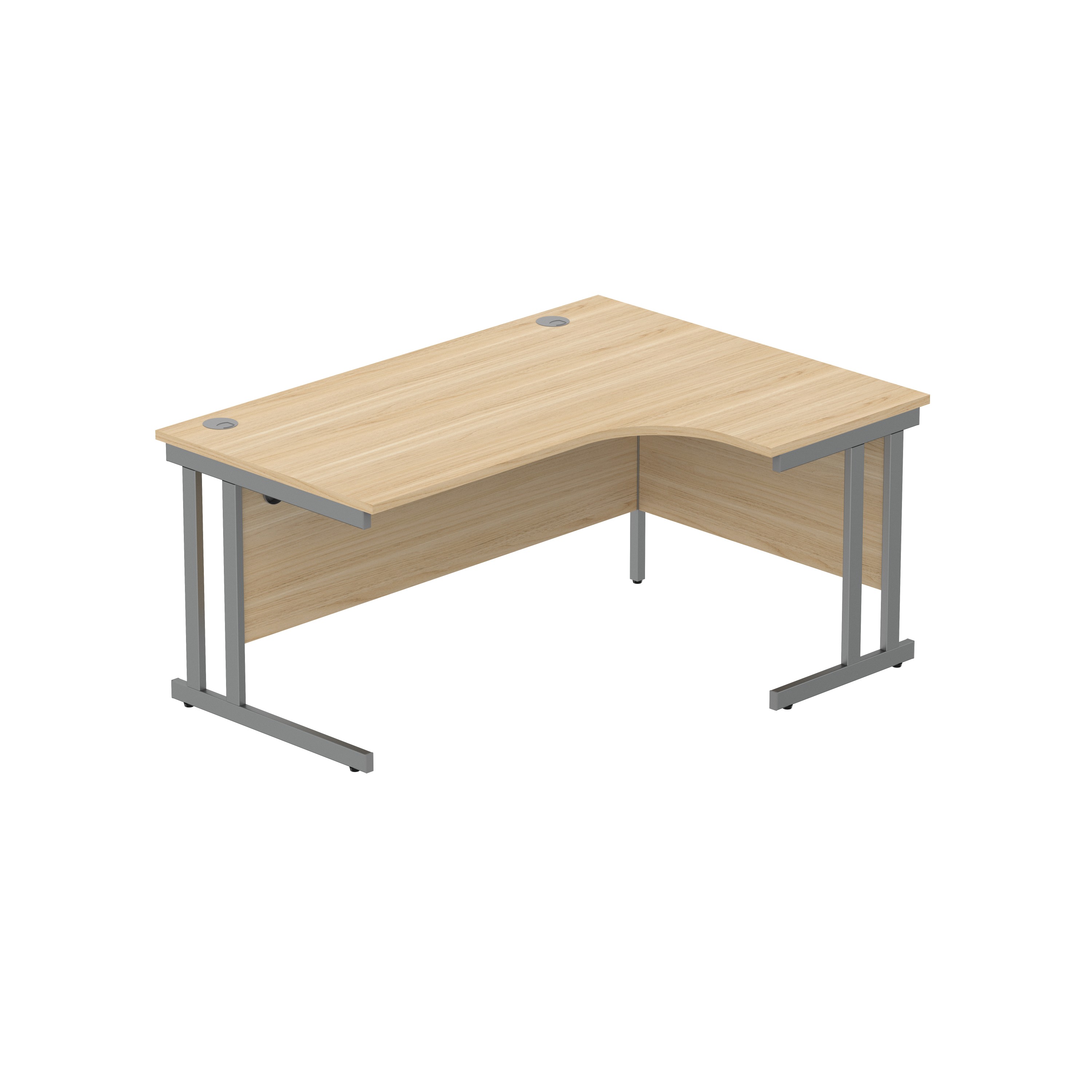 Office Right Hand Corner Desk with Steel Double Upright Cantilever Frame (FSC) | 1600X1200 | Canadian Oak/Graphite