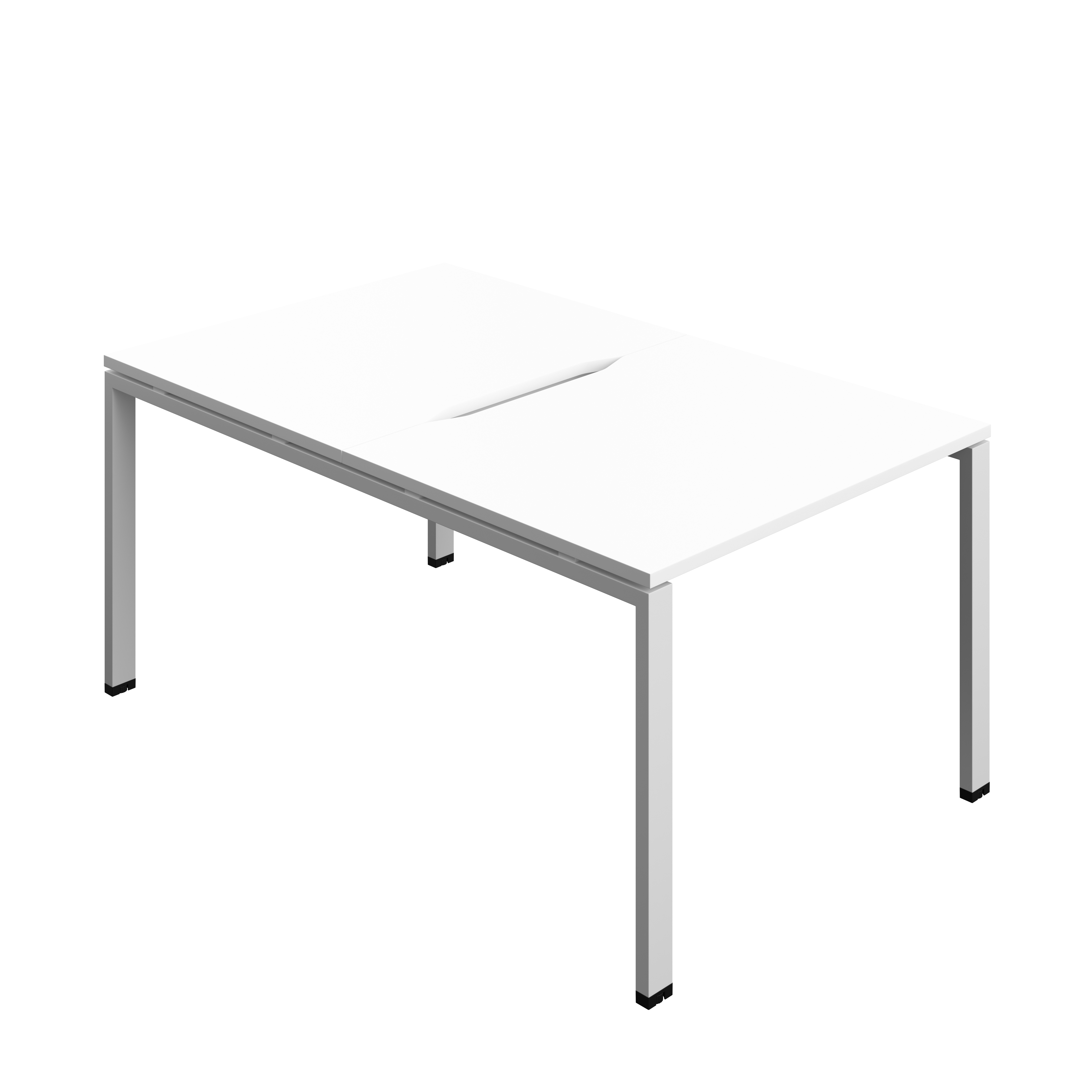 Synergy Bench with Cut Out: 2 Person (FSC) : Goal Post Leg : 1000 | 800 | White/Silver