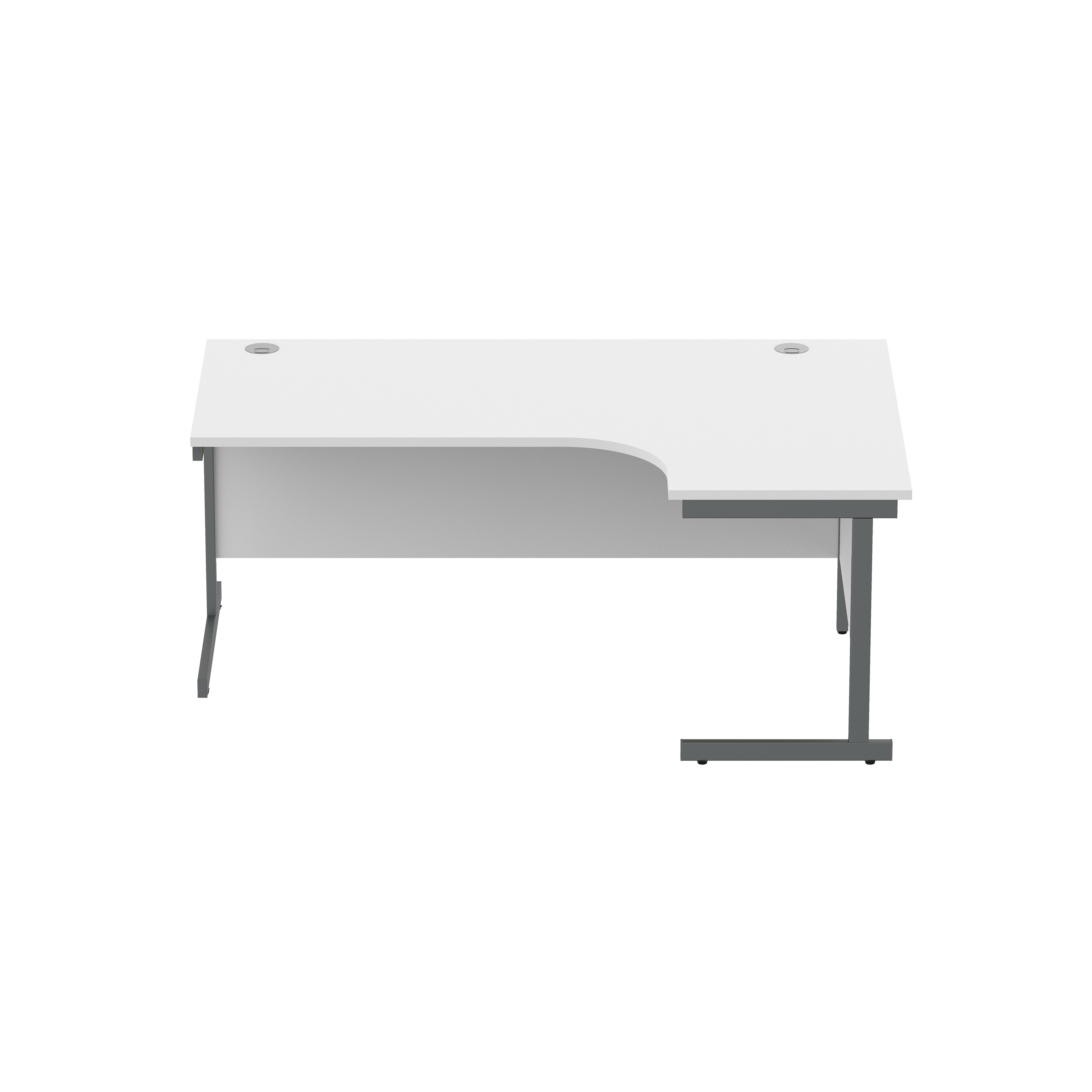 Office Right Hand Corner Desk with Steel Single Upright Cantilever Frame (FSC) | 1800X1200 | White/Graphite thumbnail 2