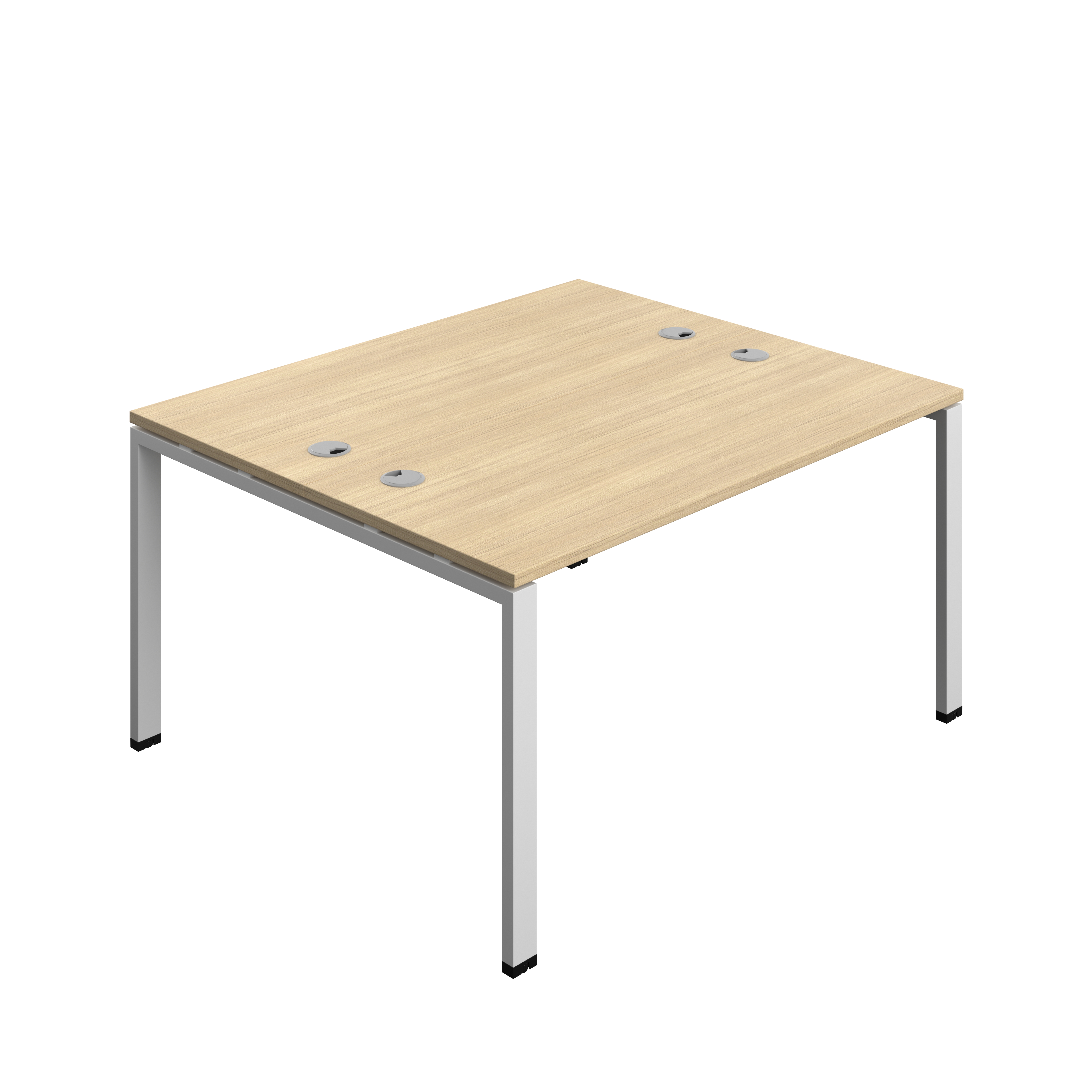 Synergy Bench with Cable Ports: 2 Person (FSC) : Goal Post Leg : 1400 | 600 | Nova Oak/Silver