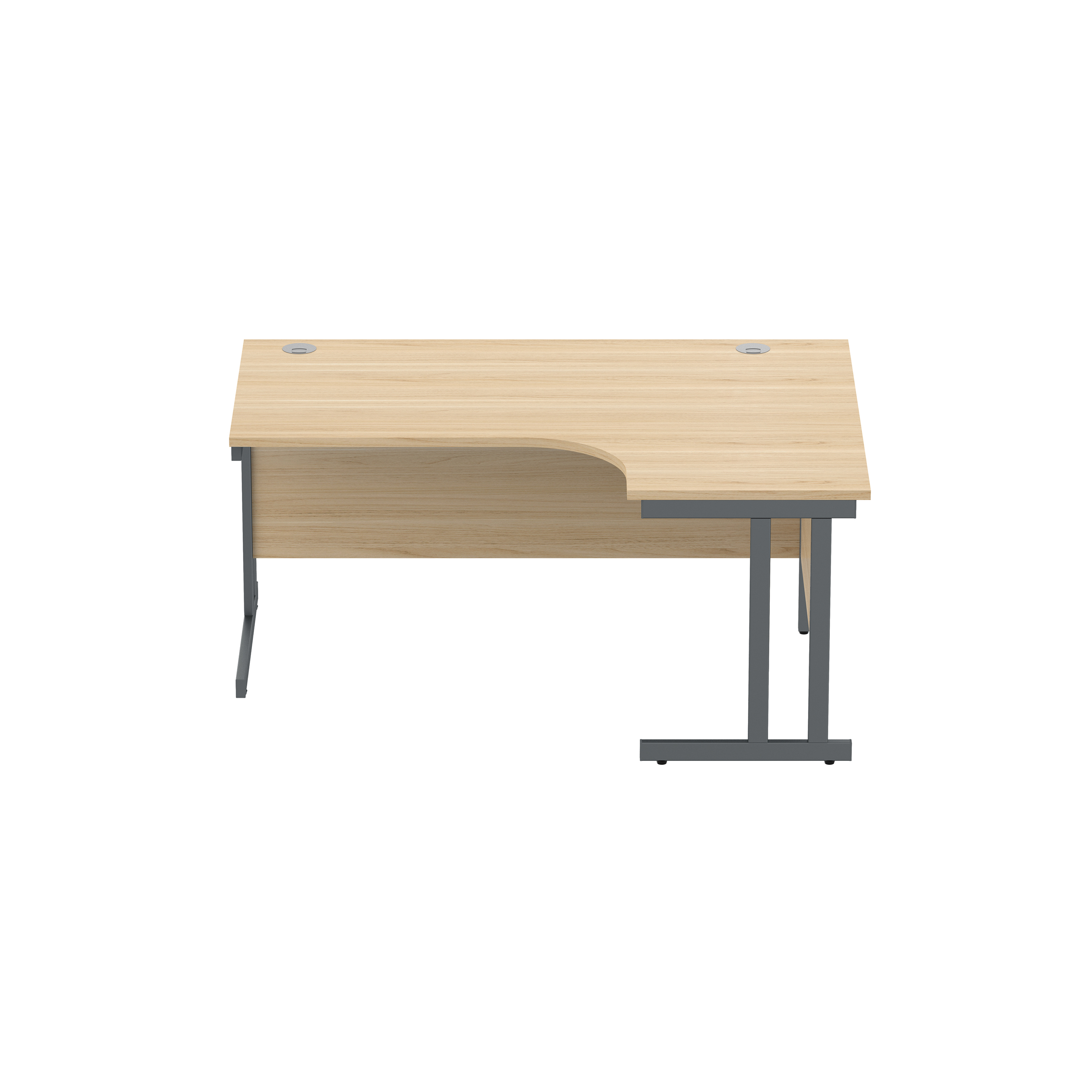 Office Right Hand Corner Desk with Steel Double Upright Cantilever Frame (FSC) | 1600X1200 | Canadian Oak/Graphite thumbnail 3