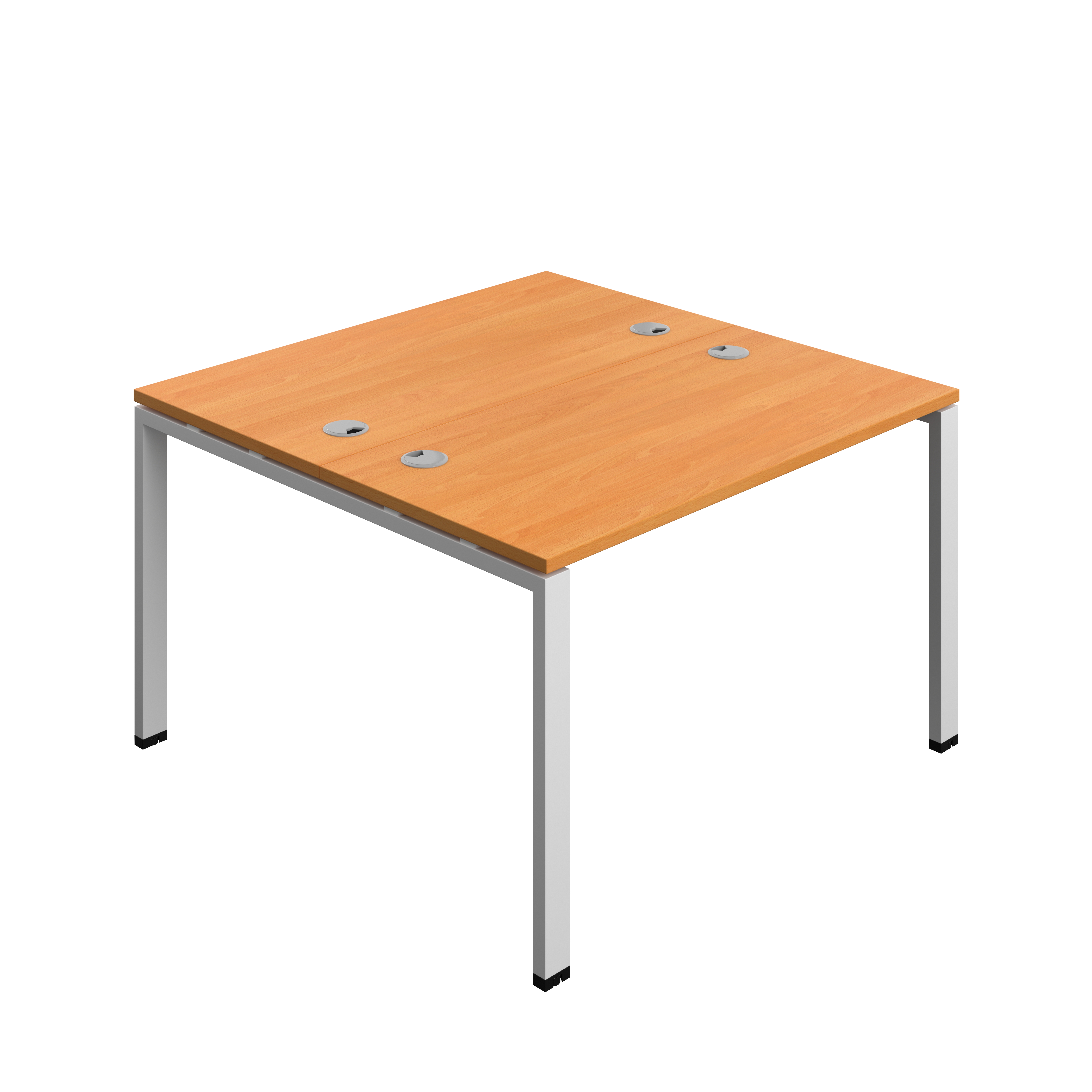 Synergy Bench with Cable Ports: 2 Person (FSC) : Goal Post Leg : 1200 | 600 | Beech/Silver