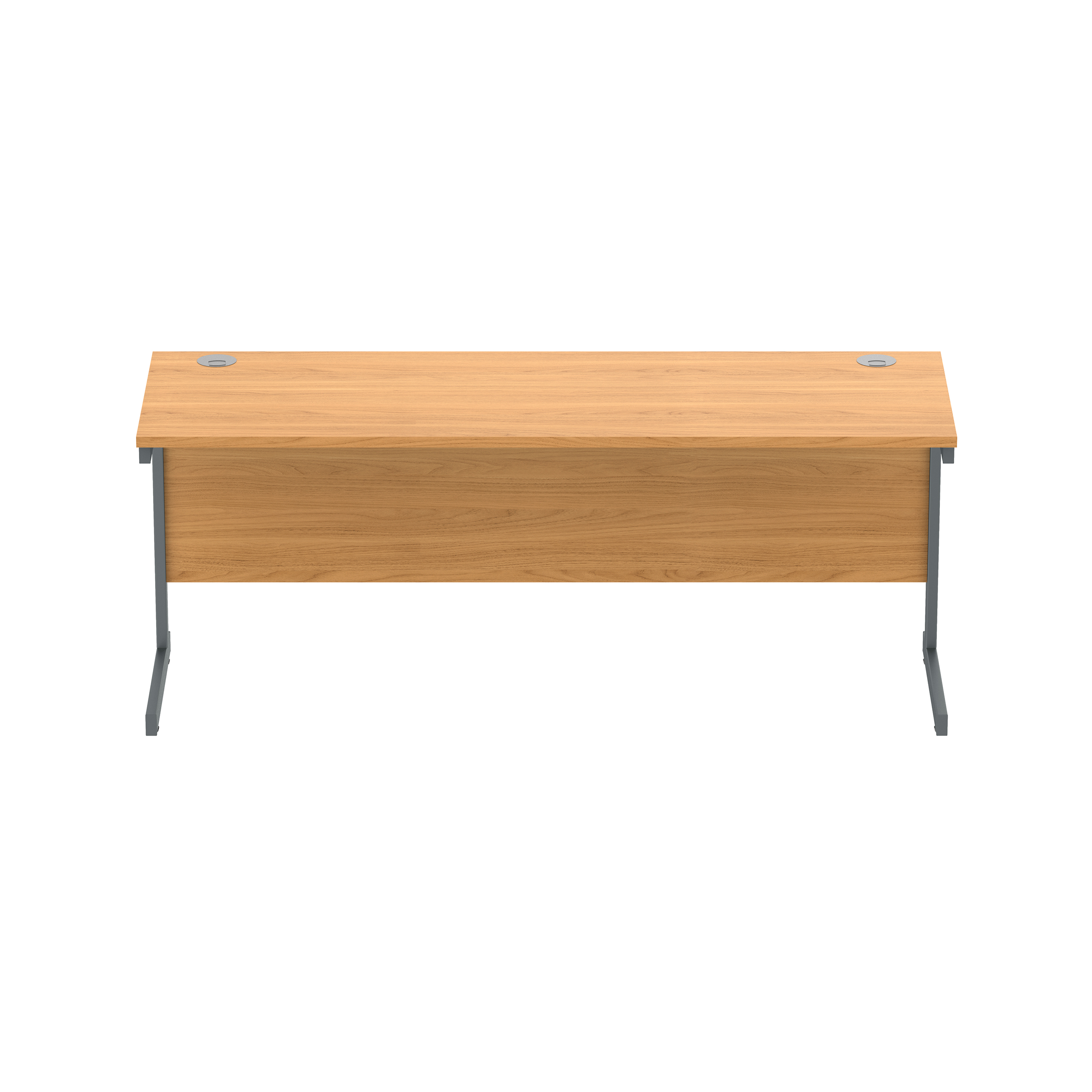 Office Rectangular Desk with Steel Single Upright Cantilever Frame (FSC) | 1800X600 | Norwegian Beech/Graphite thumbnail 2