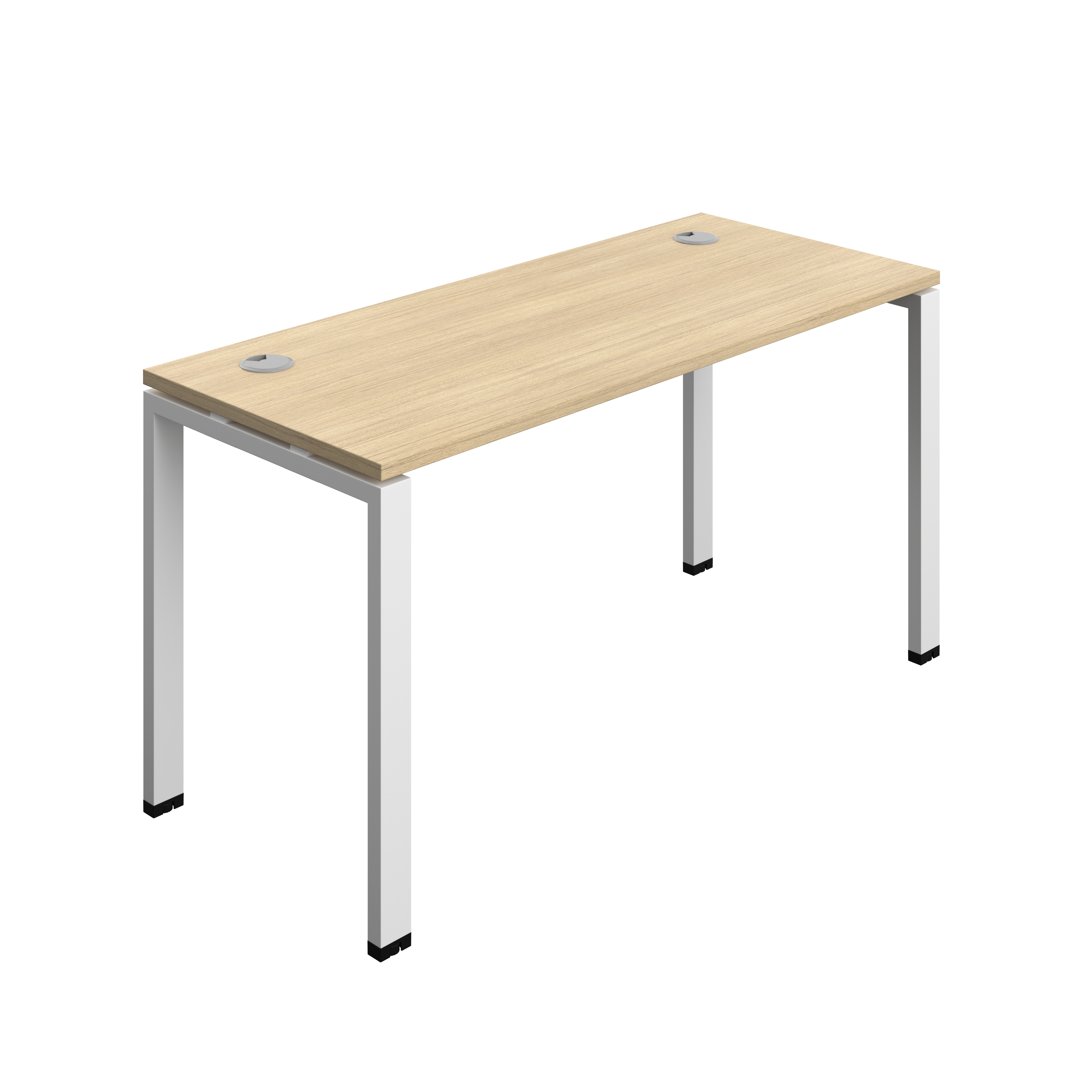 Synergy Bench with Cable Ports: 1 Person (FSC) : Goal Post Leg : 1400 | 600 | Nova Oak/White