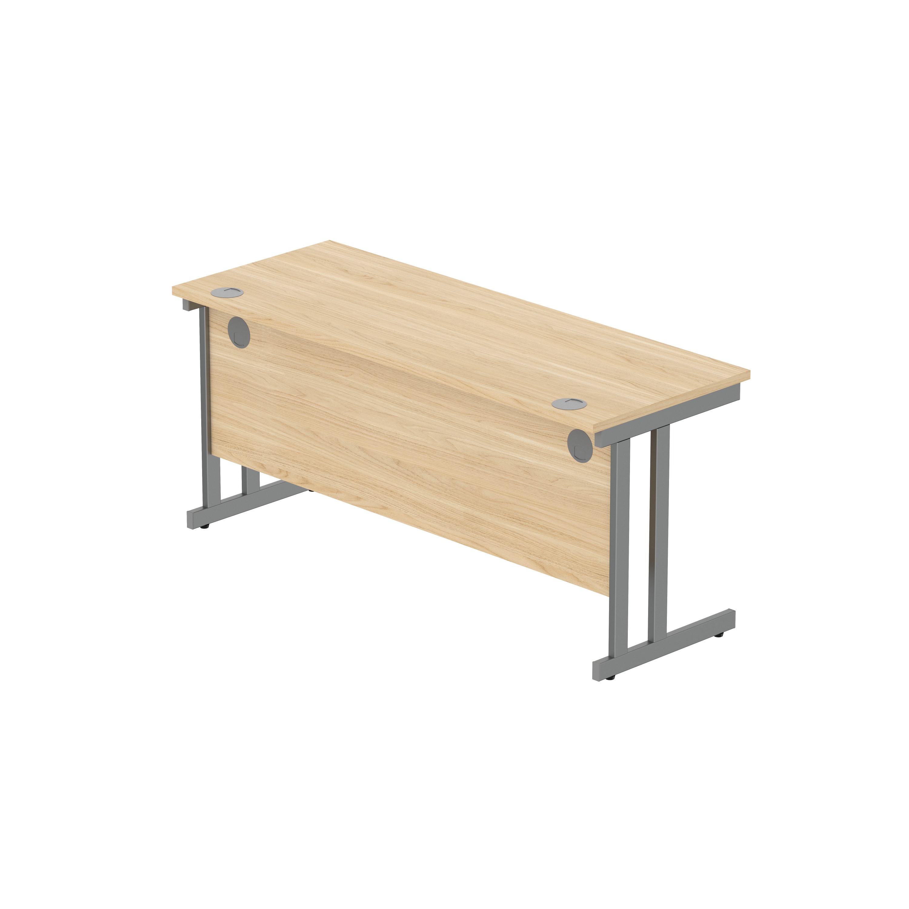 Office Rectangular Desk with Steel Double Upright Cantilever Frame (FSC) | 1600X600 | Canadian Oak/Graphite thumbnail 5